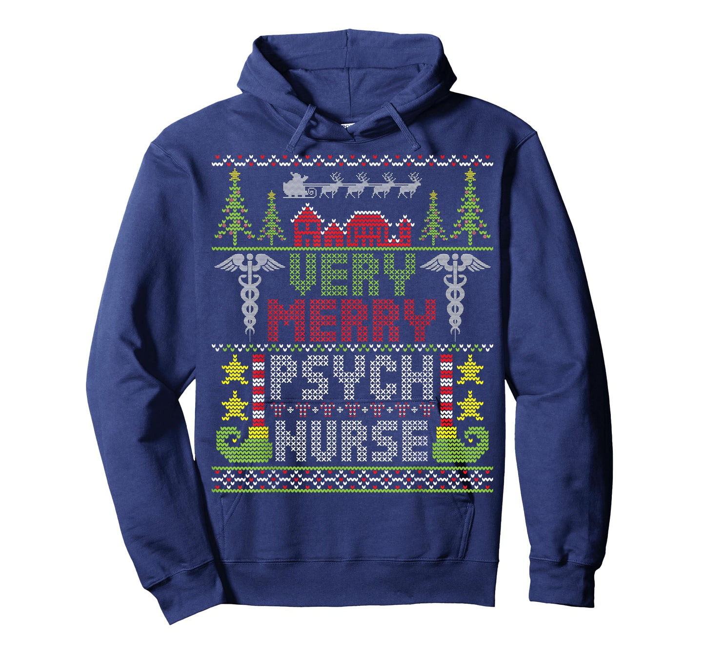 Very Merry Psych Nurse Christmas Ugly Sweater Holiday Vibes T-Shirt
