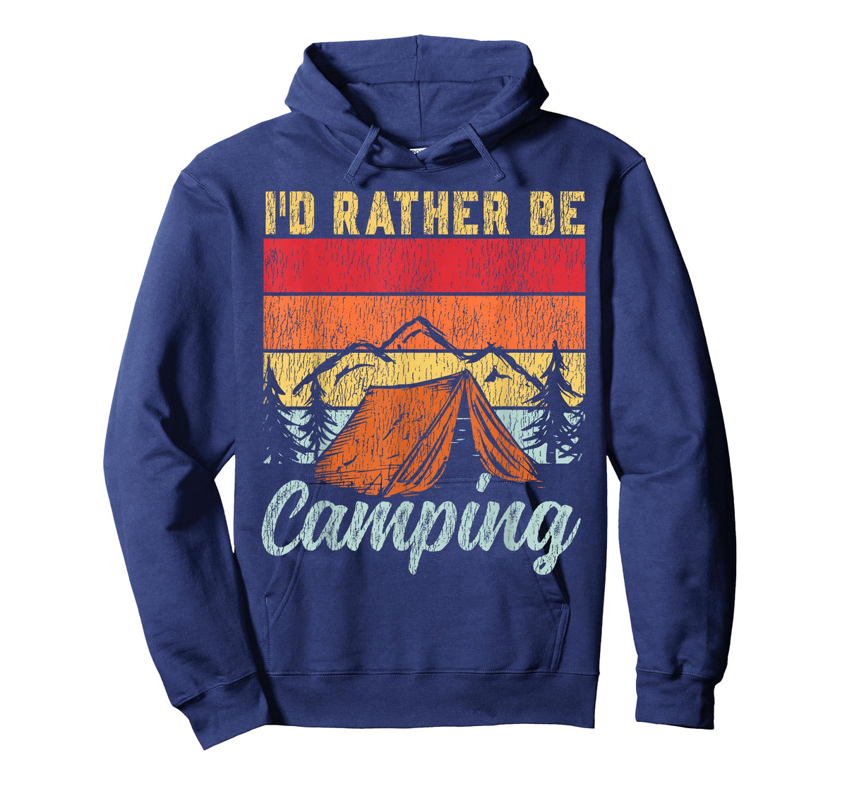Tent Camping Retro Vintage I'd Rather Be Camping T-Shirt