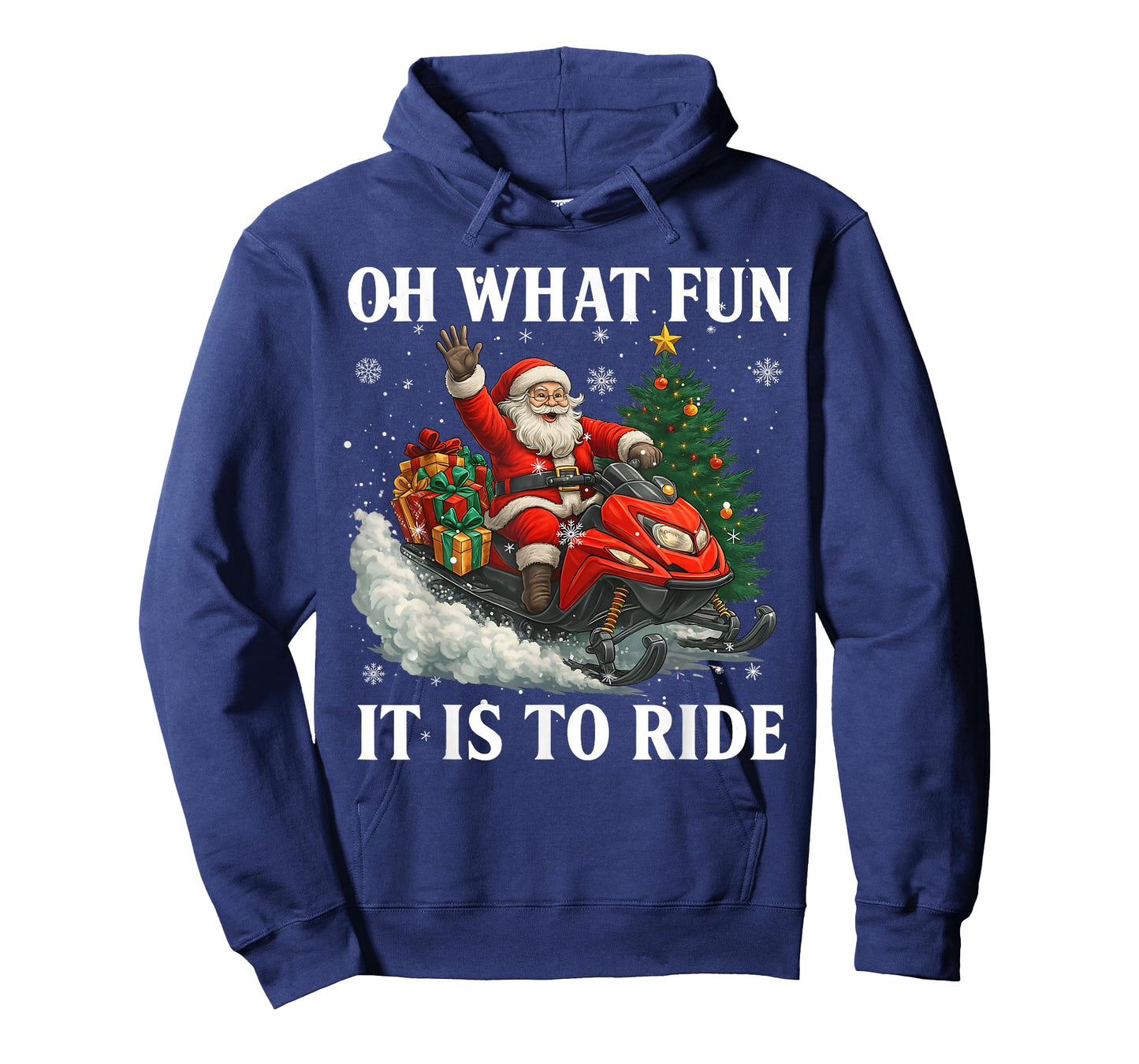 Oh What Fun It is to Ride Santa Funny Snowmobile Christmas T-Shirt