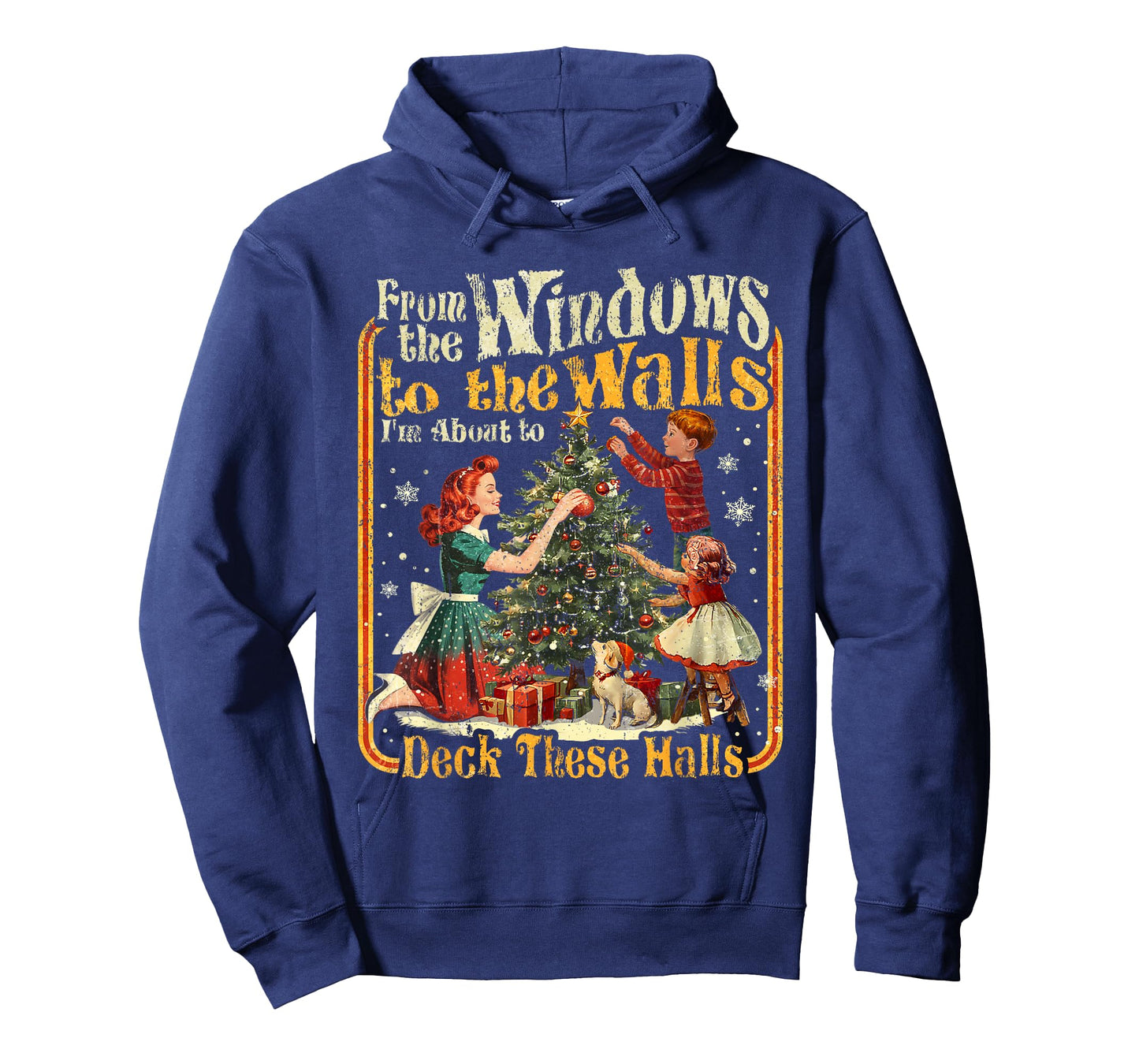 Retro Funny Christmas Holiday from The Windows to The Walls T-Shirt