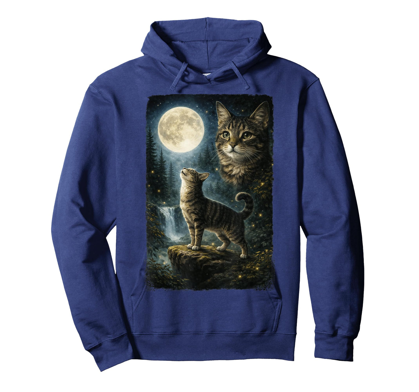 Funny Cat Art Design Cat Howling at The Moon T-Shirt