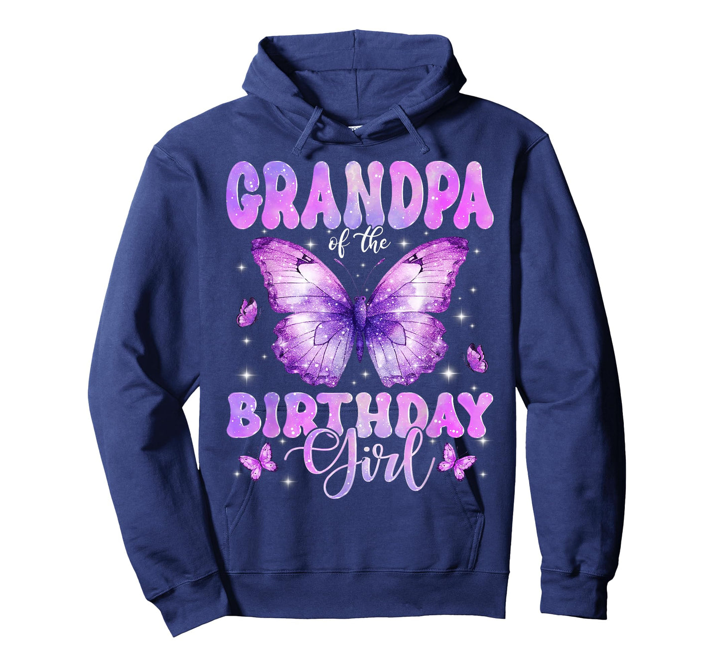 Grandpa of The Birthday Girl Butterfly Funny Family T-Shirt