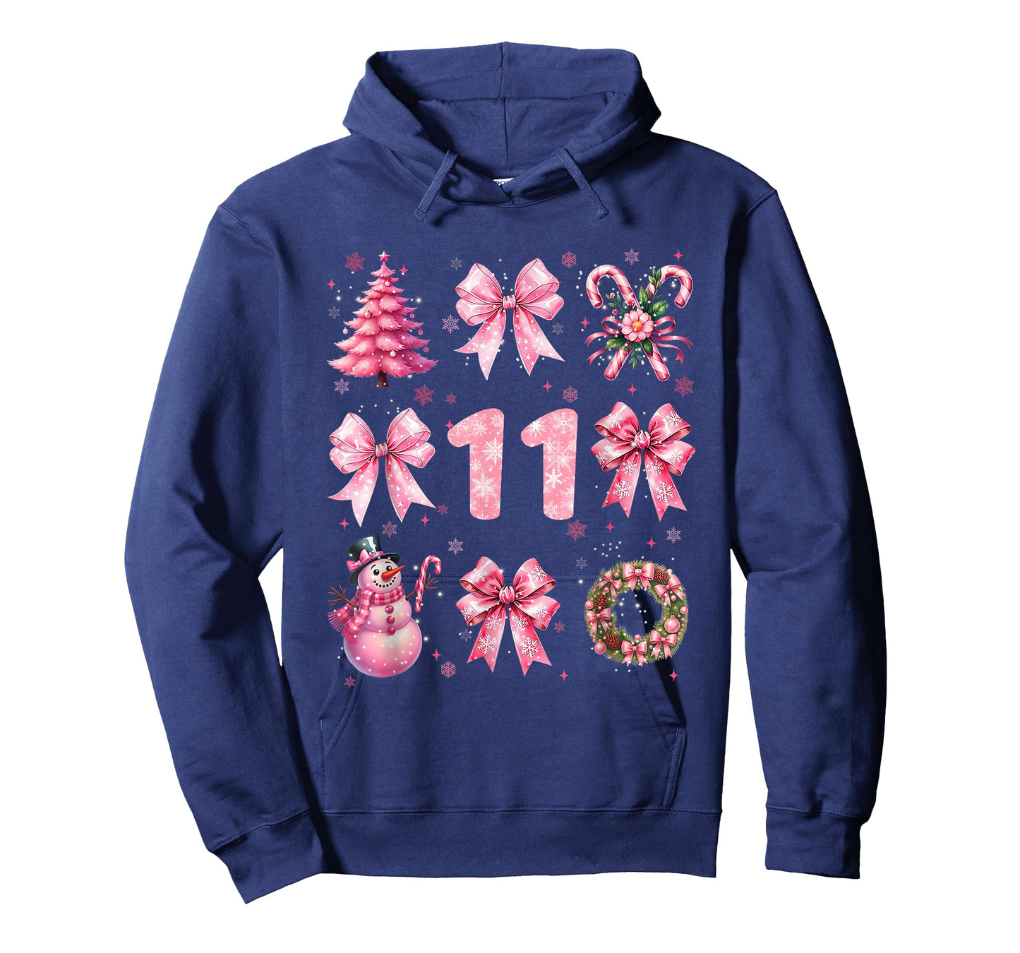 My 11th Birthday Pink Santa Coquette Snowman 11 Years Old T-Shirt