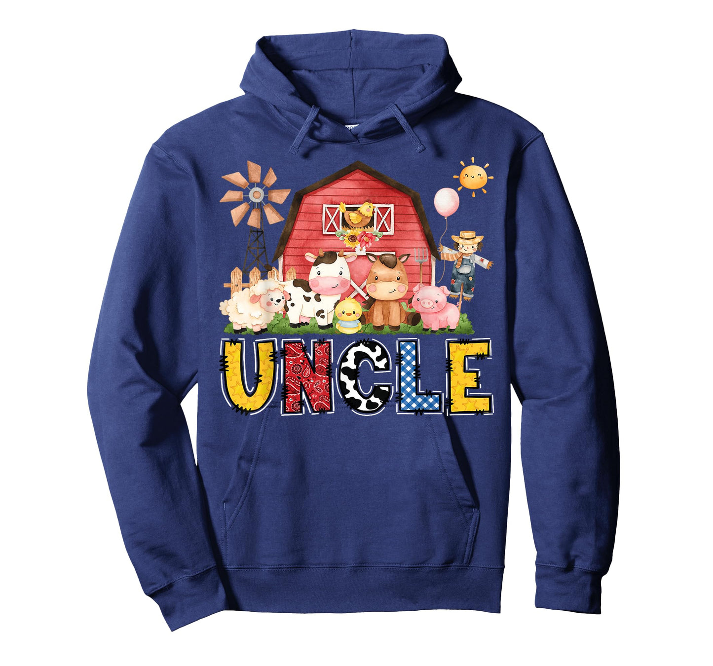 Uncle Farm Cow Birthday Boy Matching Family Party T-Shirt