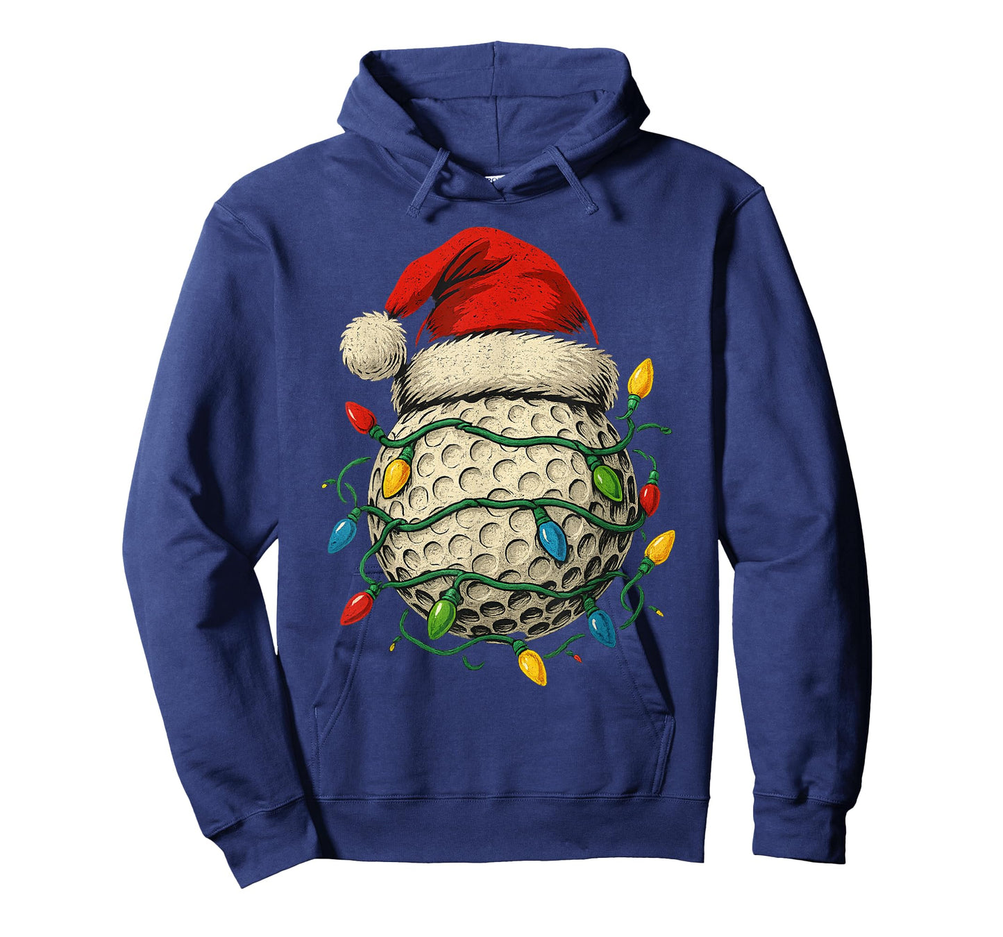 Golf Ball Santa Hat Christmas Golfing Xmas Lights T-Shirt