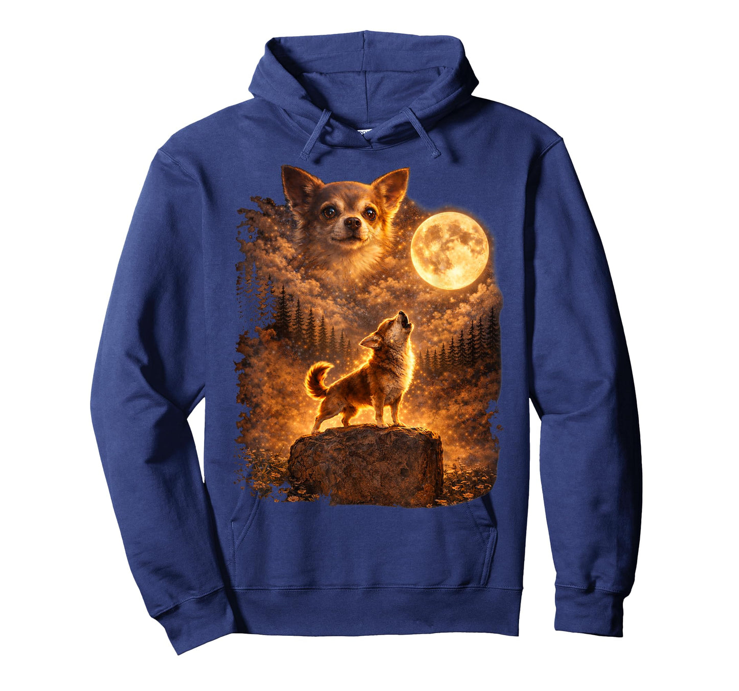 Chihuahua Howling to The Moon Funny Vintage Chihuahua Dog T-Shirt