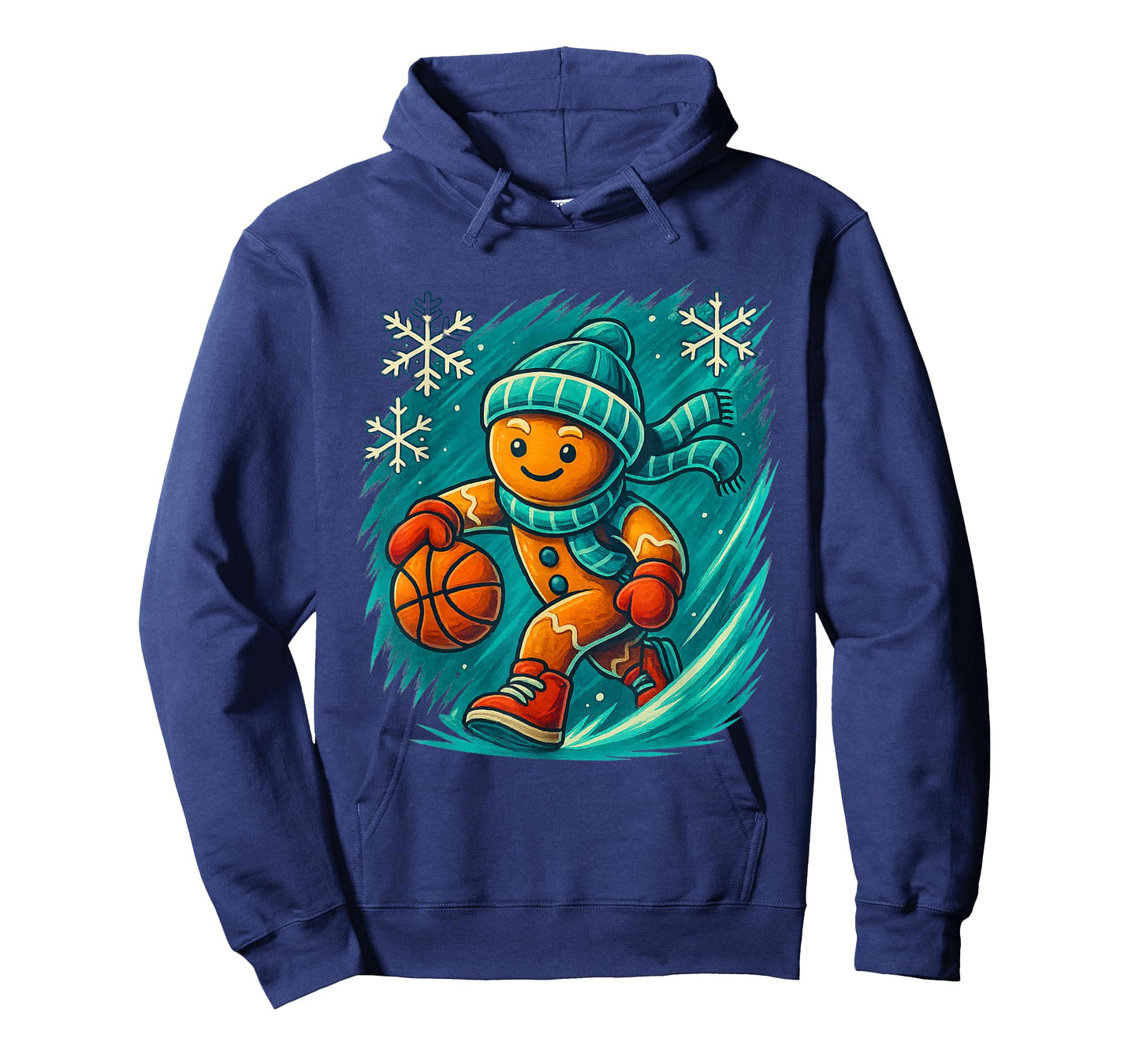 Funny Santa Playing Basketball Gingerbread Bball Fans T-Shirt