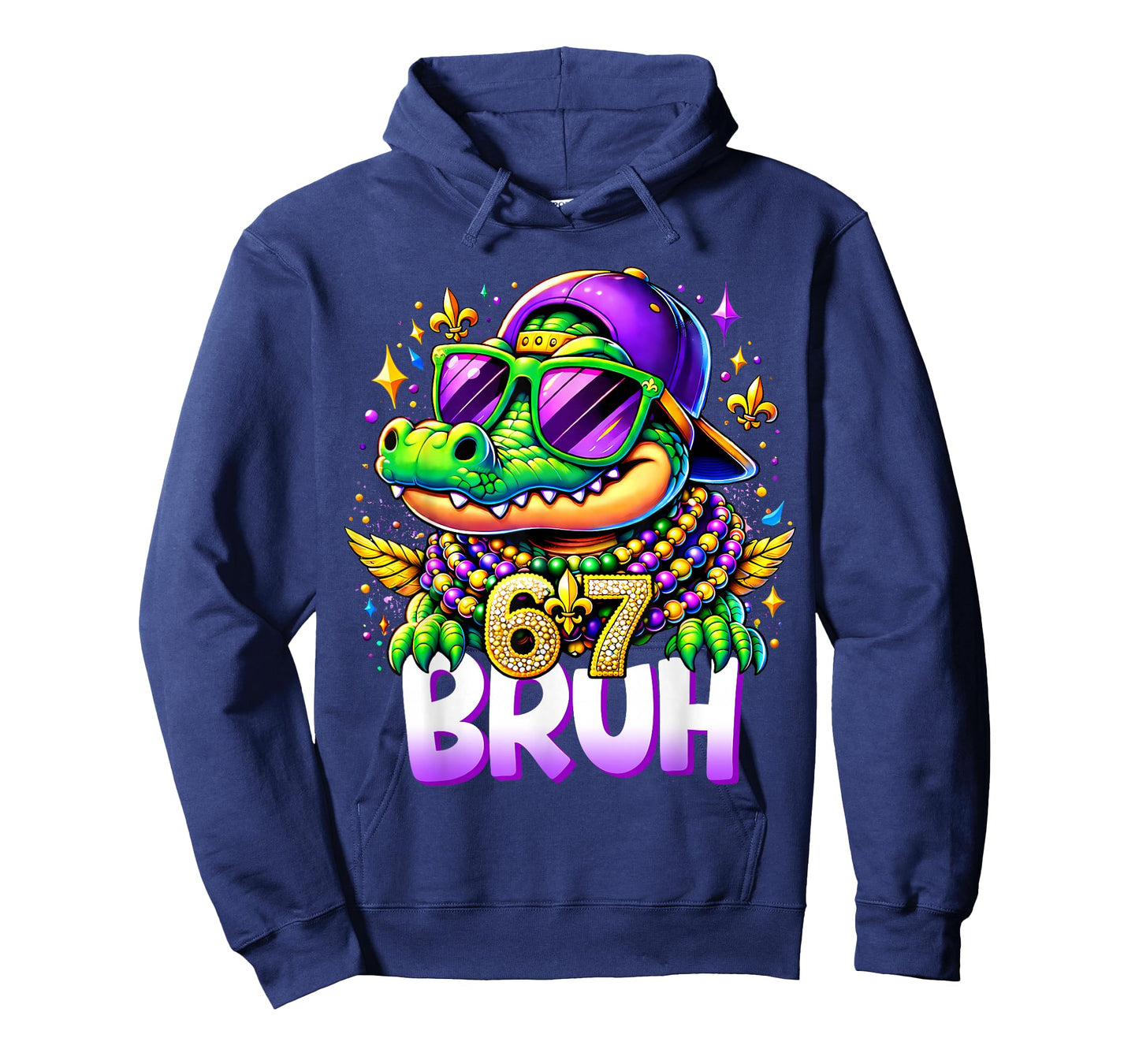 67 Mardi Gras Alligator Mardigator Six Seven Bruh Boys 6 7 T-Shirt