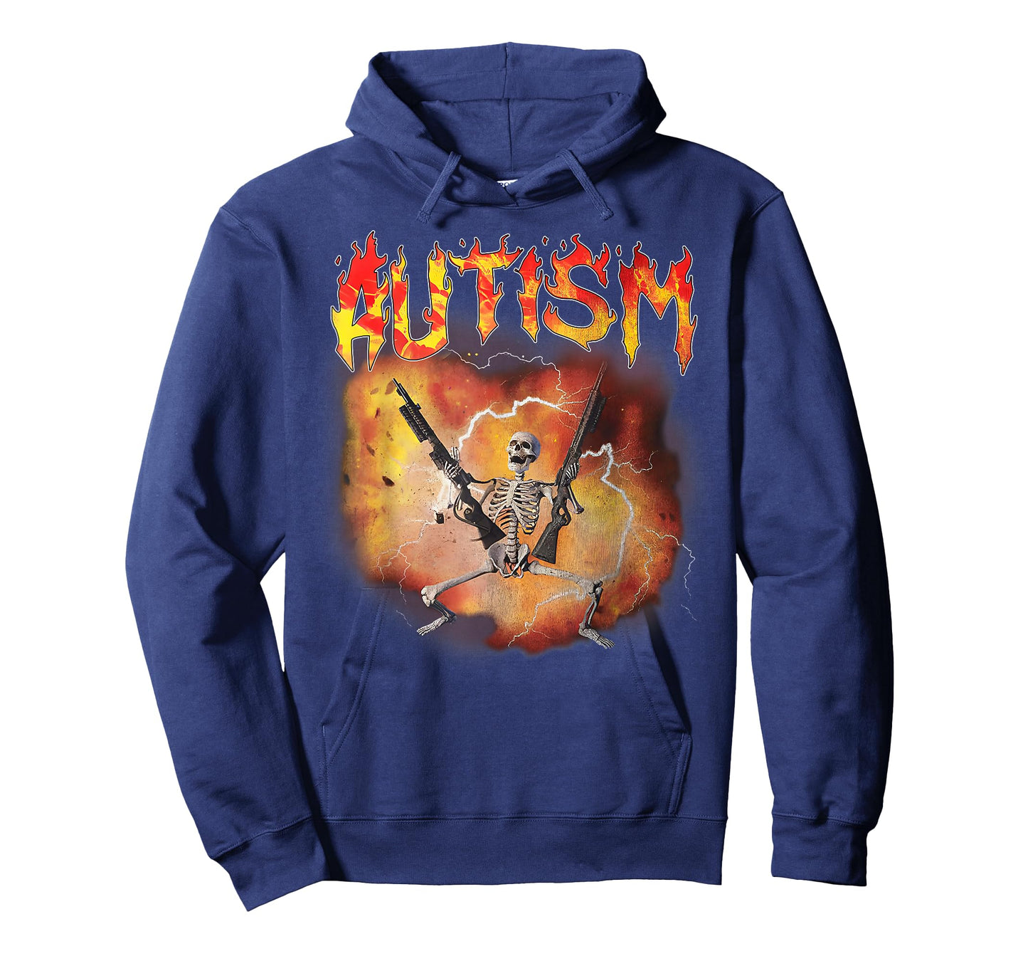 Autistic Funny Meme Skeleton Fire Autism Awareness Vintage T-Shirt