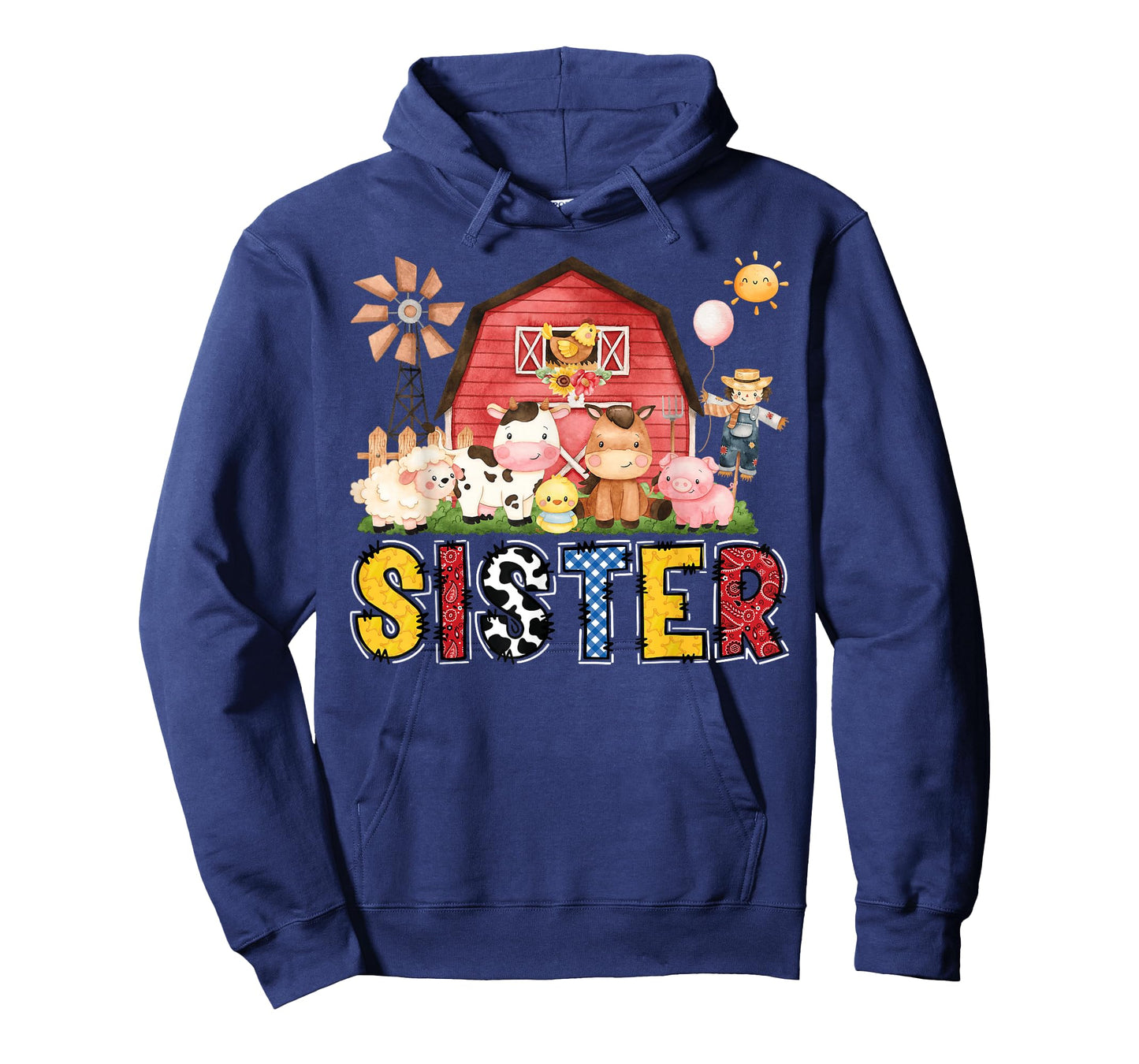 Sister Farm Cow Birthday Boy Matching Family Party T-Shirt