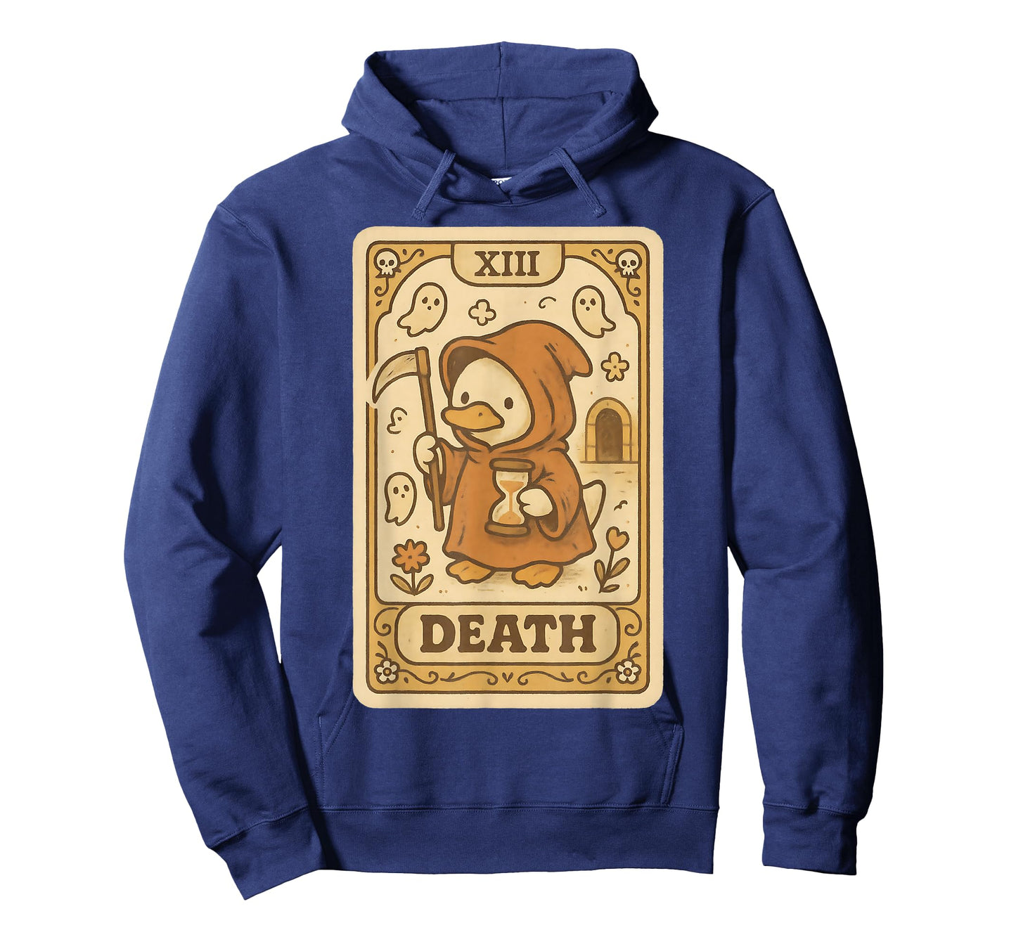 Cute Duck Grim Reaper Death Tarot Card Ironic Funny Graphic T-Shirt