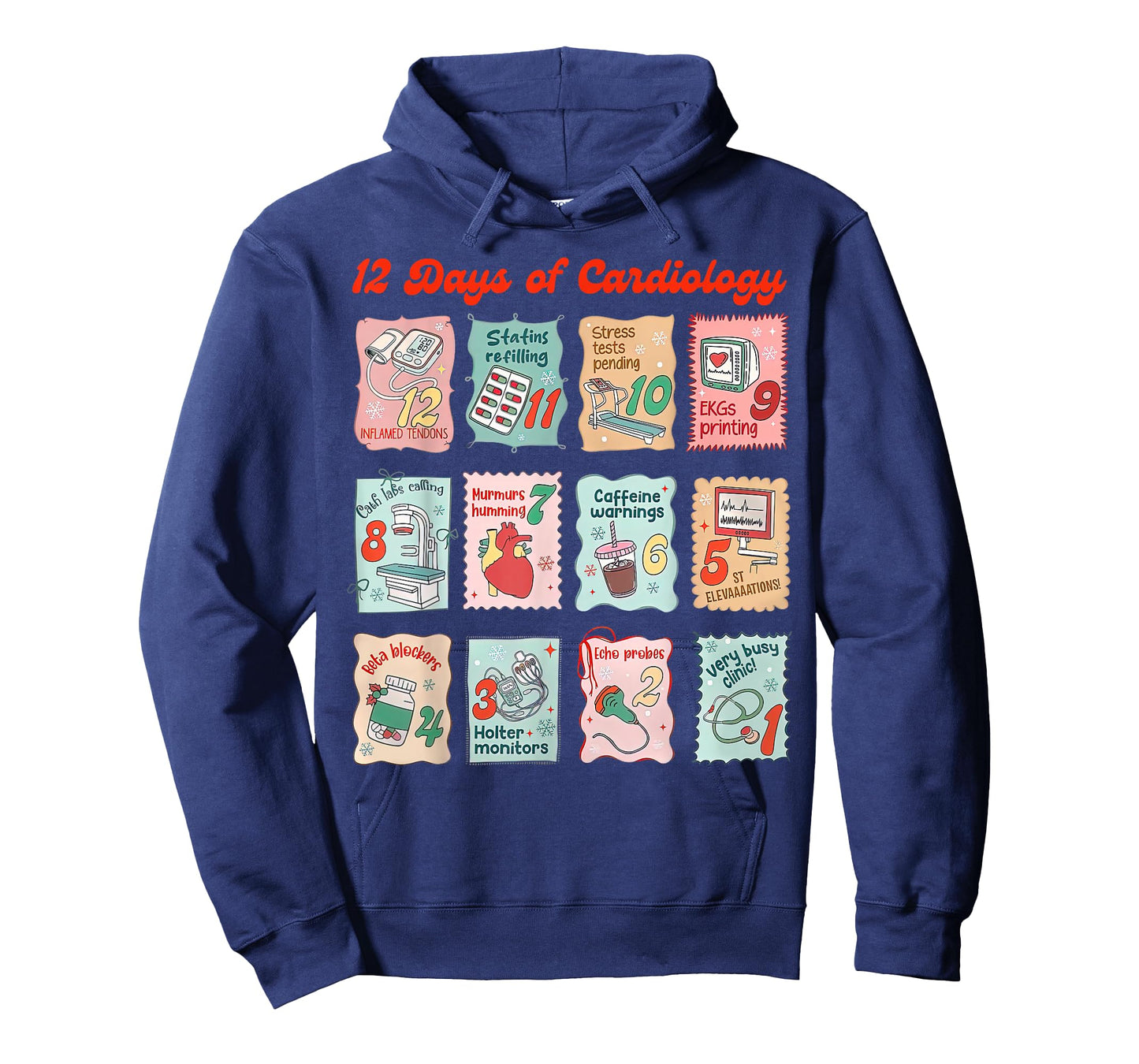 12 Days of Cardiology Christmas Cardiac Nurse Heart Anatomy T-Shirt