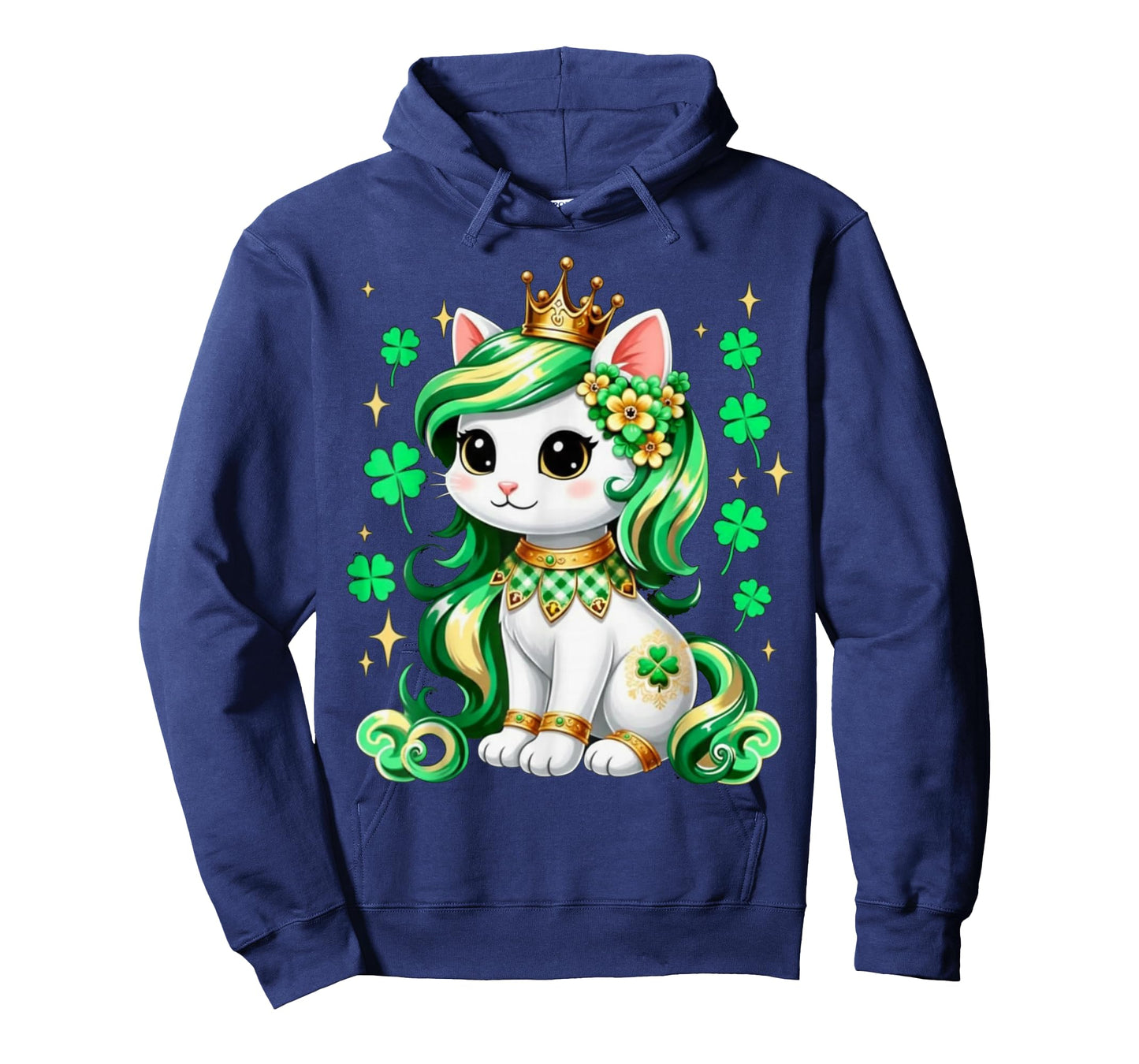 Cute Cat Shamrock St Patricks Day Girls Kids Women's T-Shirt