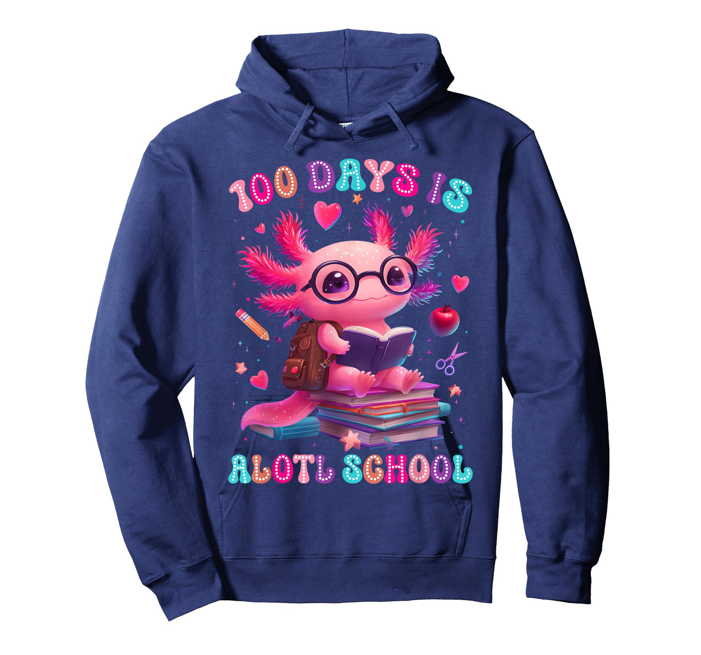 100 Days is Alotl School Axolotl Lover 100th Day of School T-Shirt