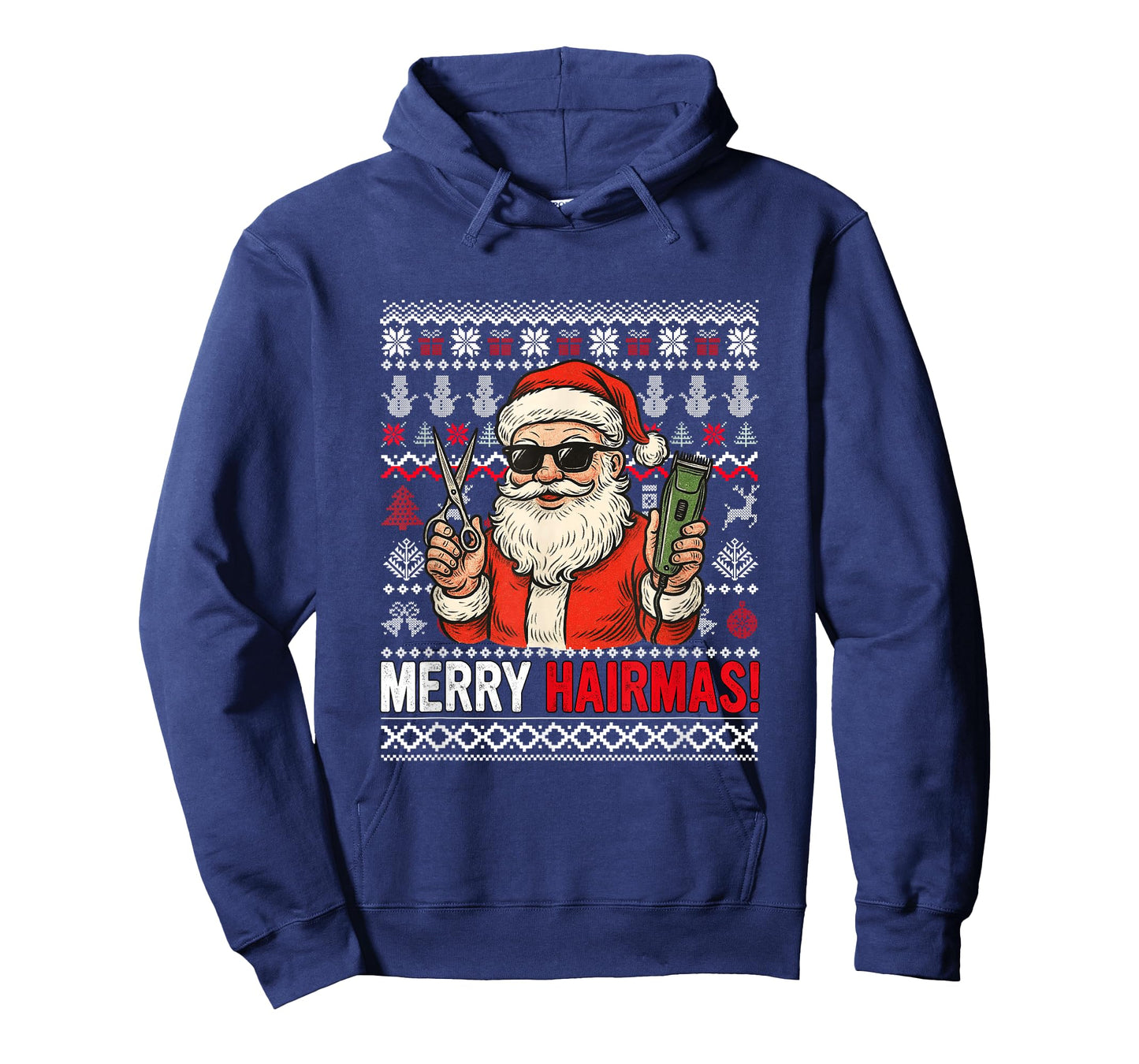 Merry Hairmas Christmas Sweater Santa Sunglasses Hairstylist T-Shirt