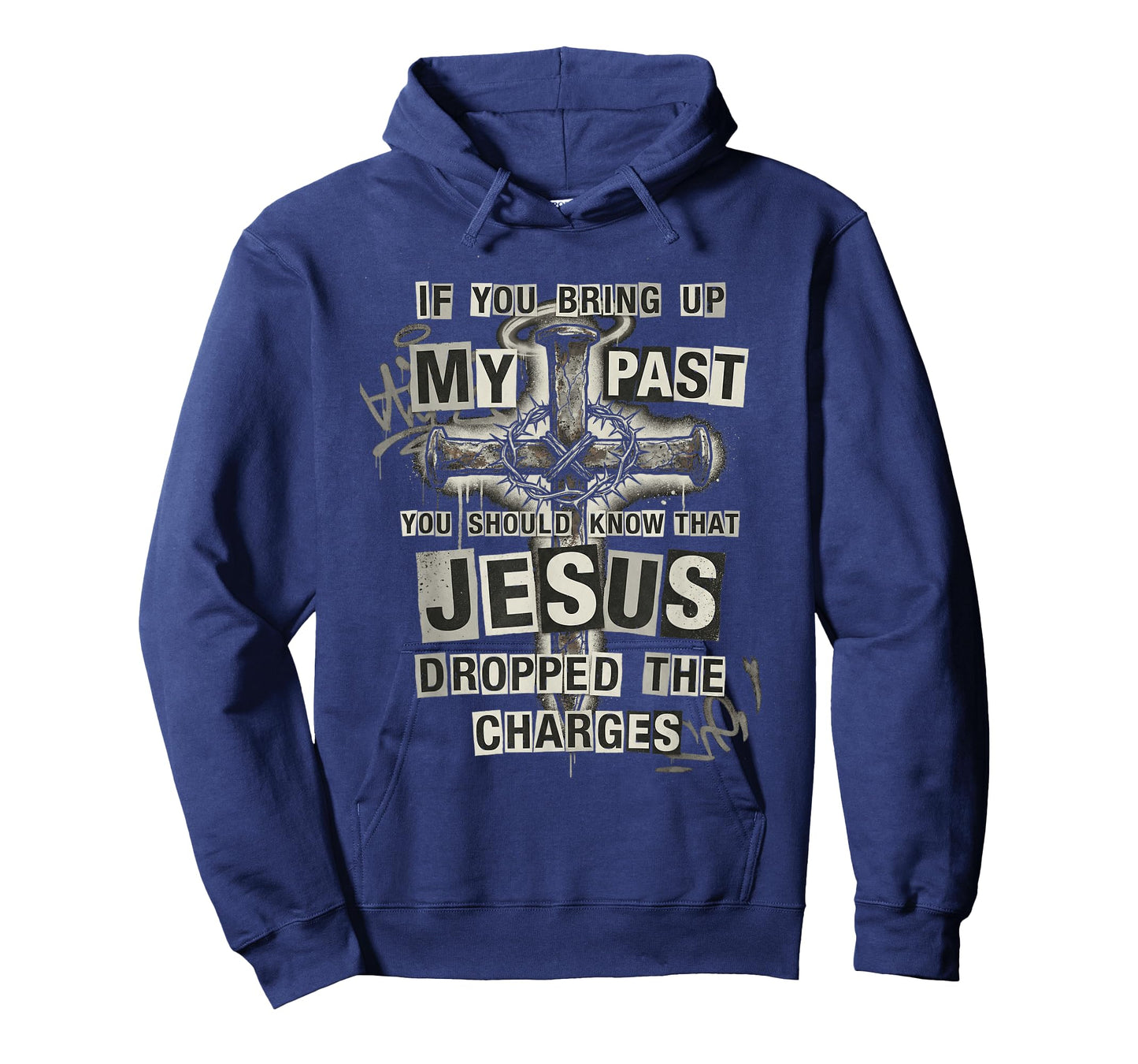 Jesus Dropped The Charges Christian Urban Grunge Cross Faith T-Shirt