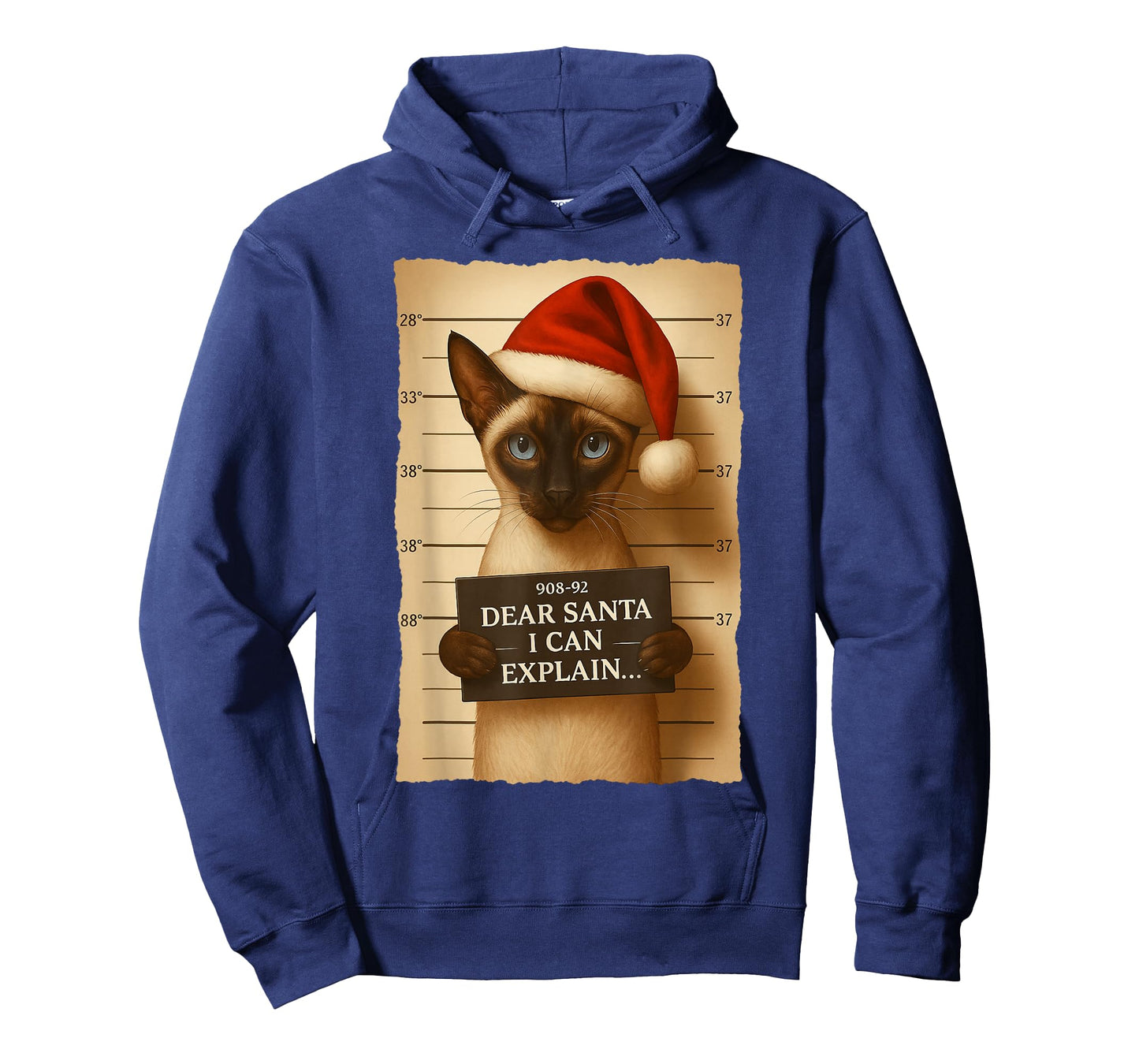 Funny Christmas Cat- Cute Siamese Santa Hat Tee T-Shirt