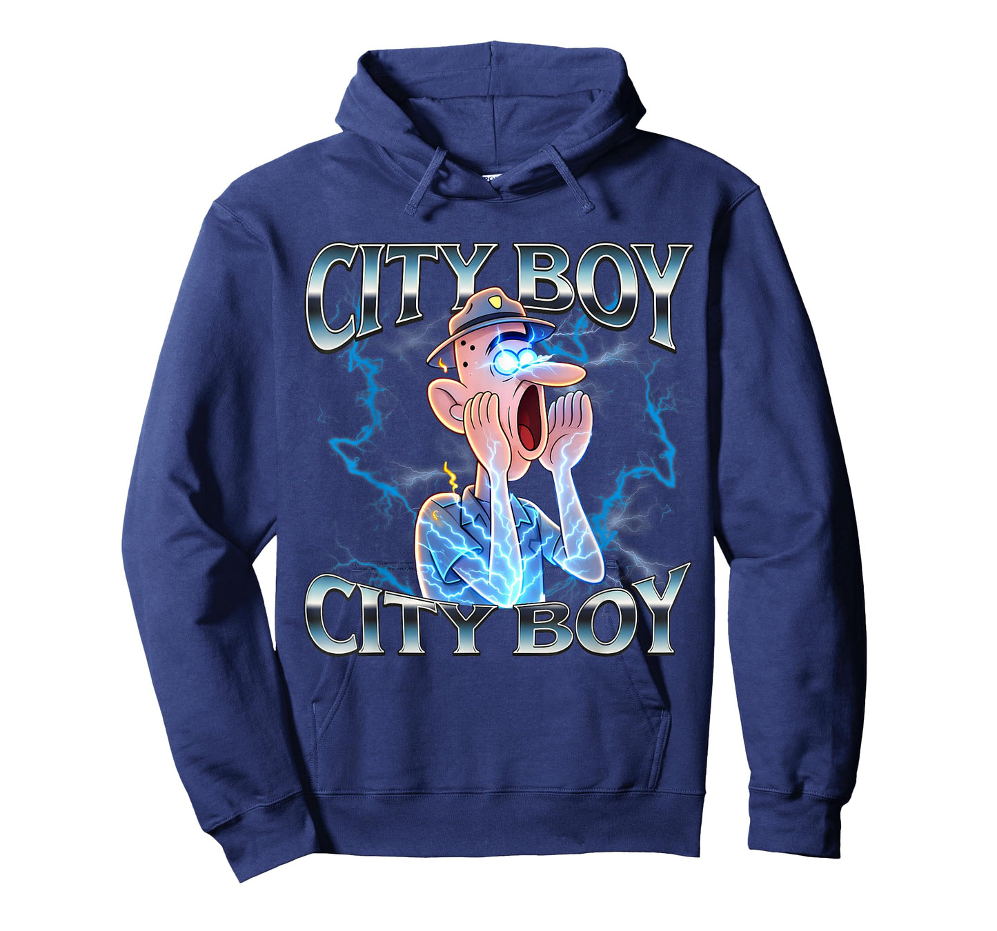 City Boy Brainrot Meme Reaction Loud Funny Cartoon T-Shirt