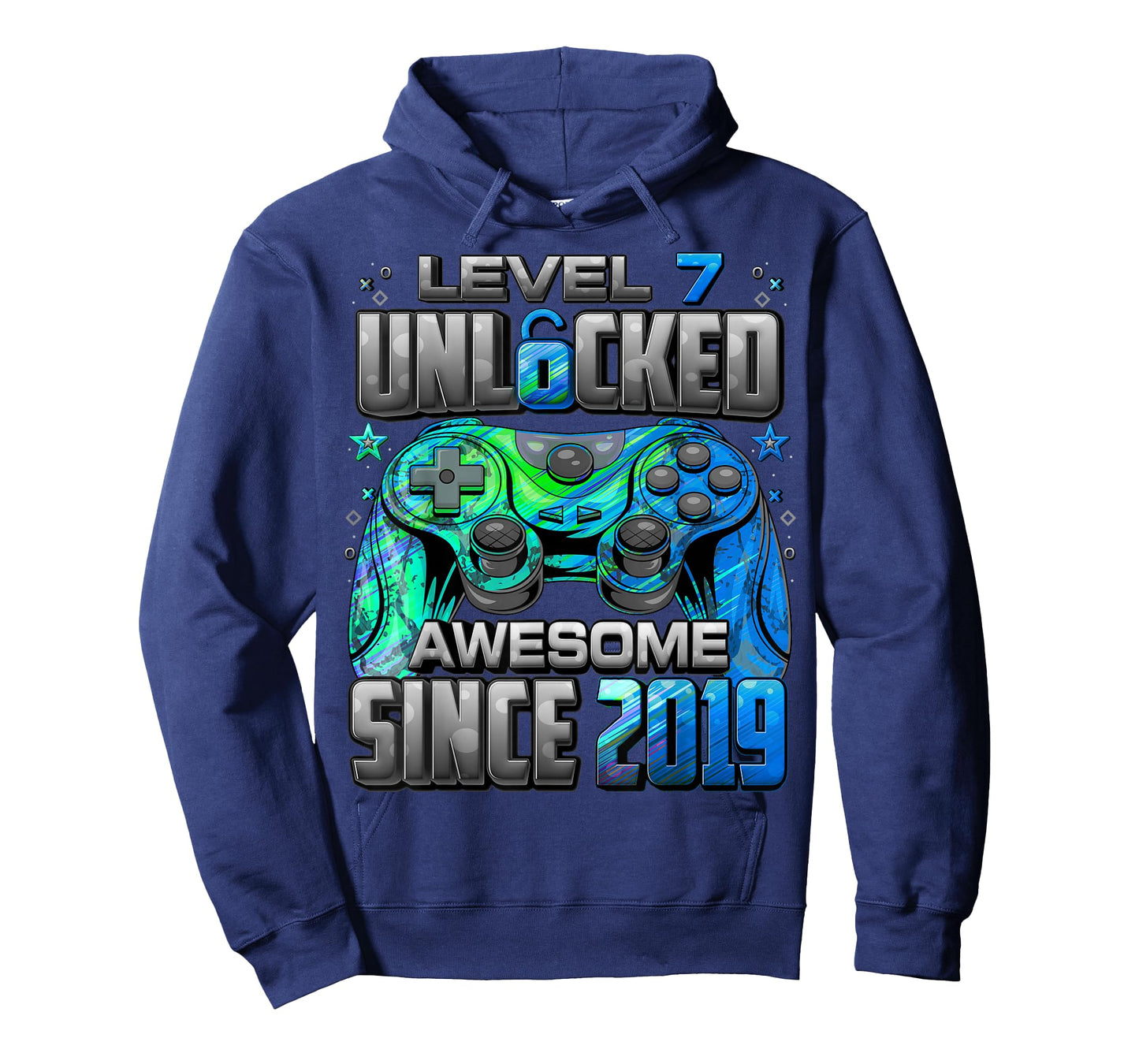 Level 7 Unlocked Awesome Since 2019 7th Birthday Gaming T-Shirt
