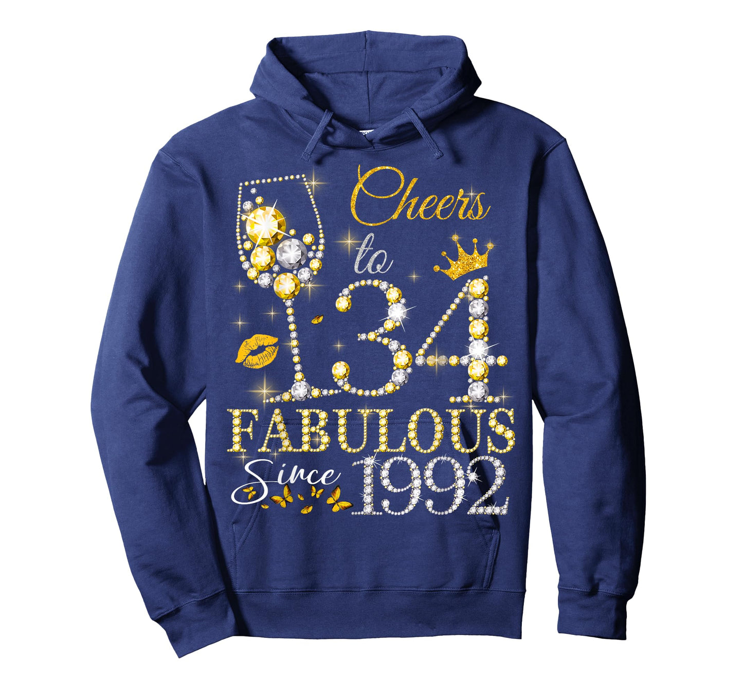 Cheers to 34 Fabulous Since 1992 34th Birthday Women Girls T-Shirt