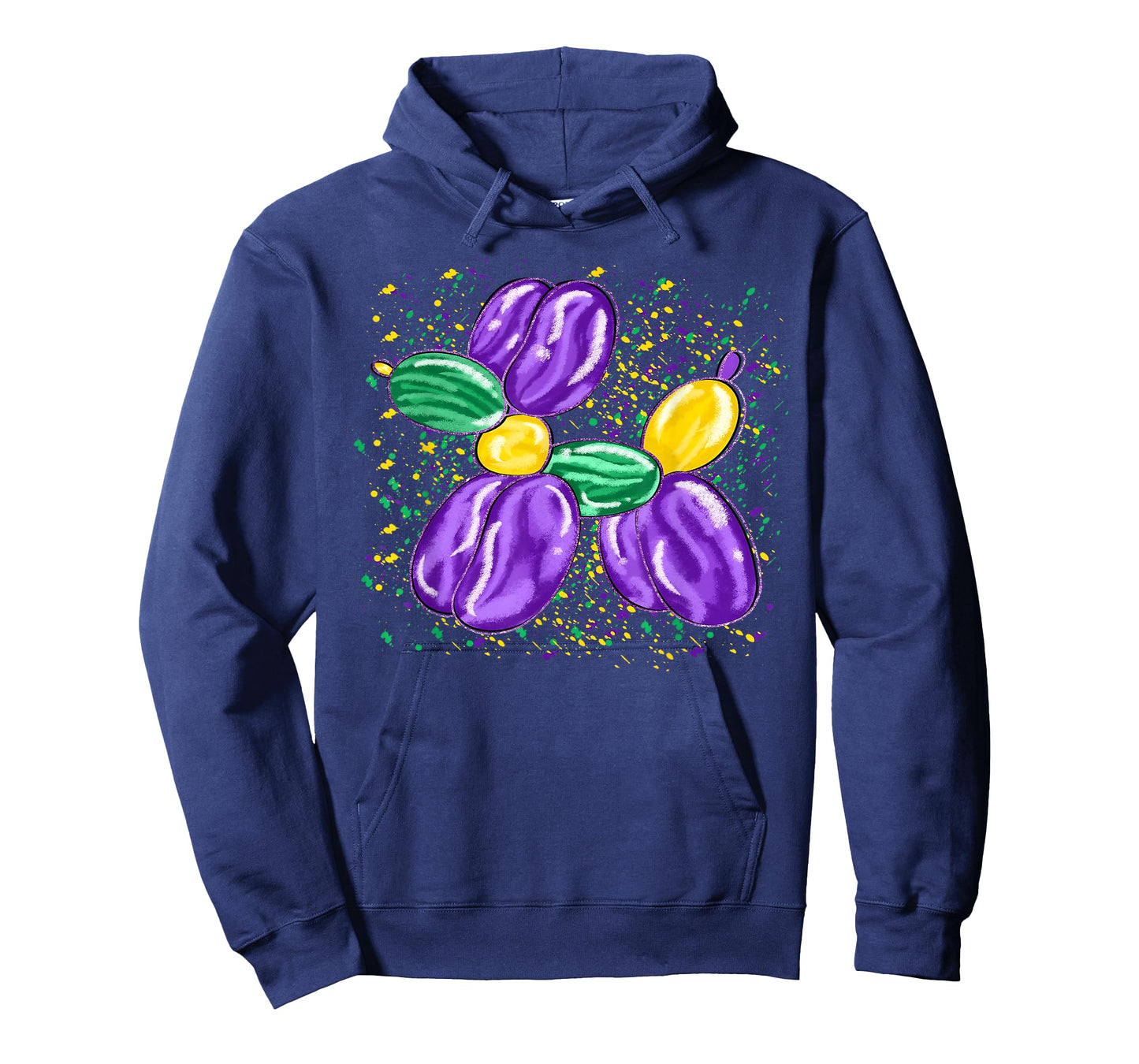 Mardi Gras Balloon Dog Costume Beads Men Women Kids T-Shirt