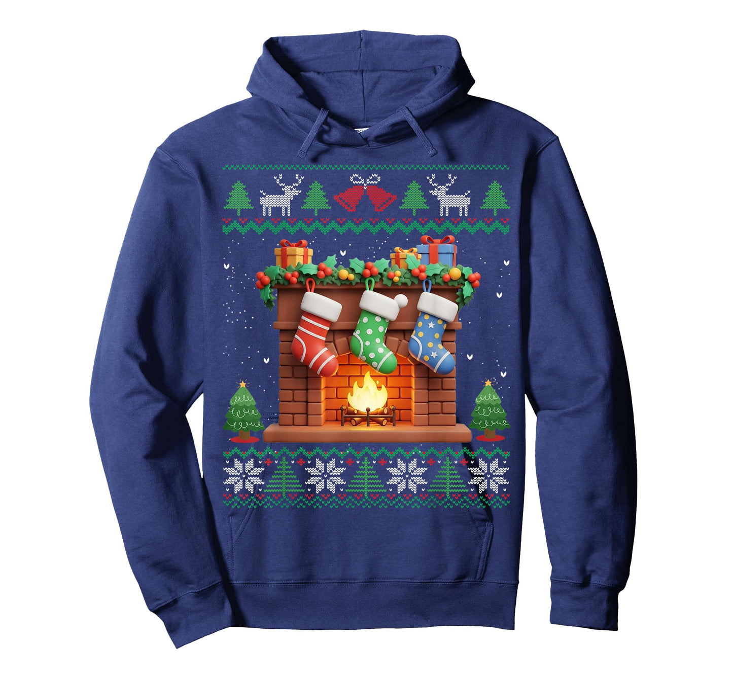 Christmas Fireplace Stockings Funny Ugly Christmas Sweaters T-Shirt