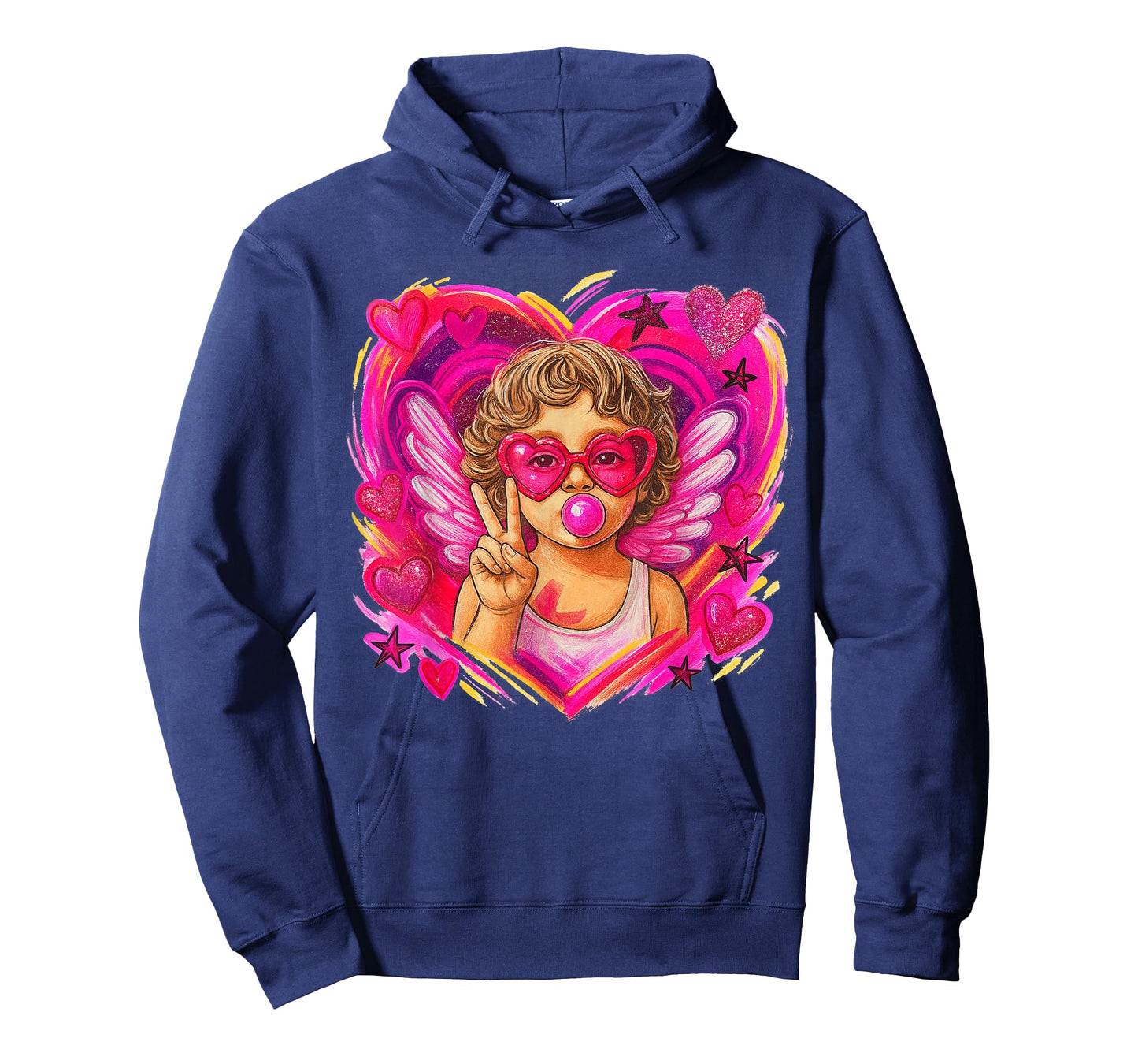 Cupid Heart Valentines Day XOXO Preppy Brushstroke T-Shirt