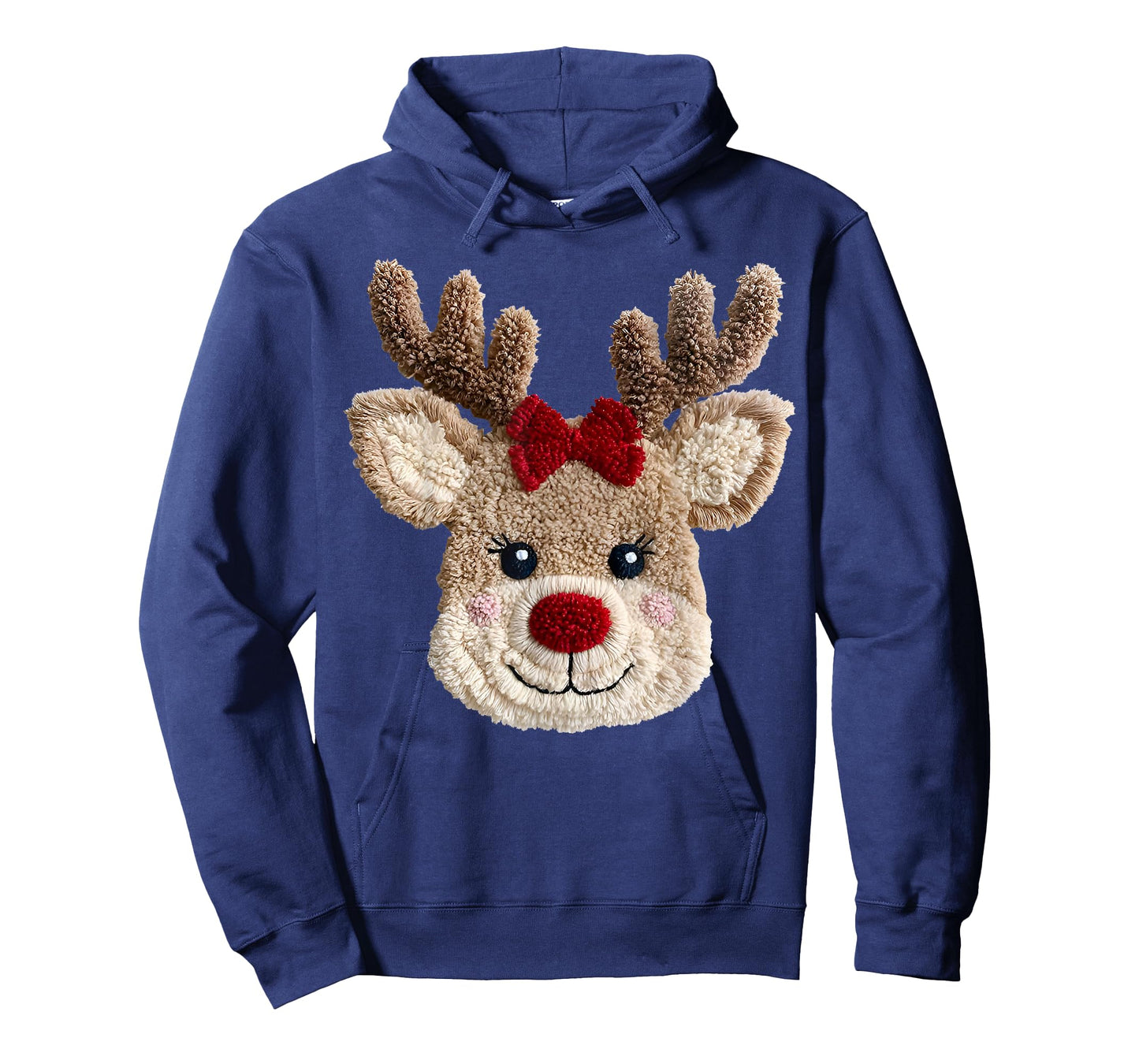 Rudolph Reindeer Face Crochet Xmas Christmas Couples Girls T-Shirt