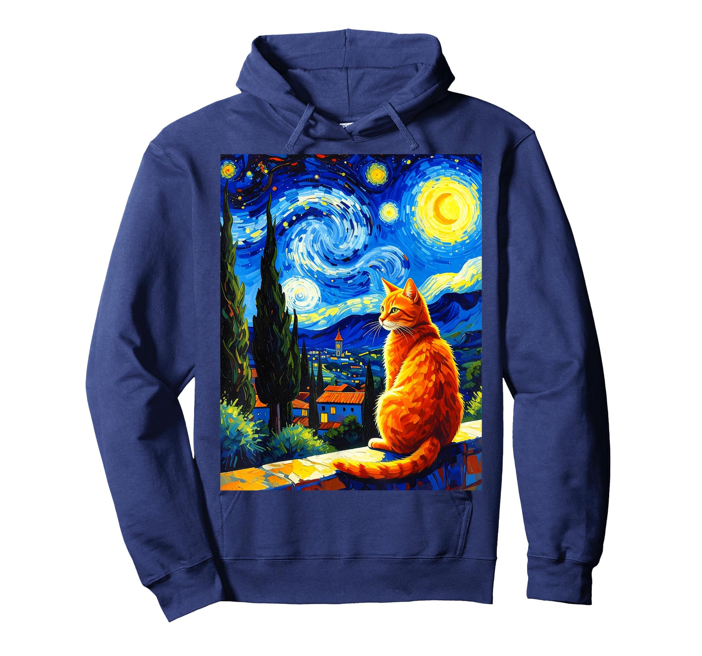 Van Gogh Starry Night Cat,Cat Mom, Cat Dad T-Shirt