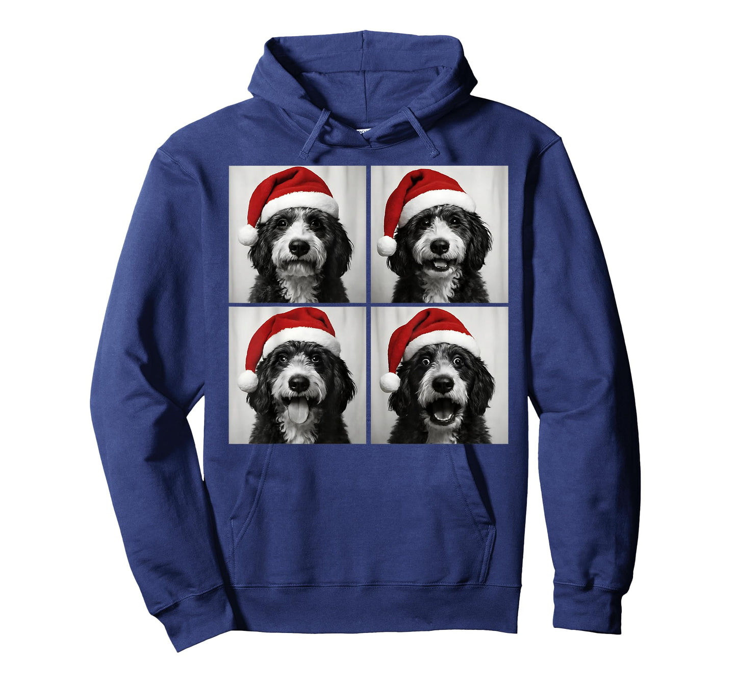 Funny Christmas Bernedoodle Santa Doodle Dog Photo Booth T-Shirt