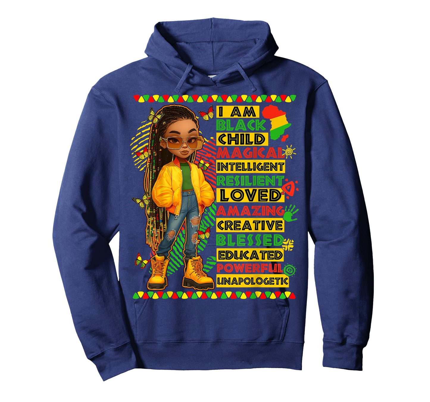 Black History I Am Black Child African American Kids Girls T-Shirt