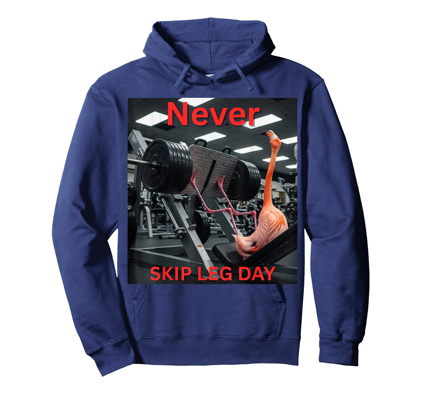 Funny Flamingo Never Skip Leg Day Motivational Workout T-Shirt