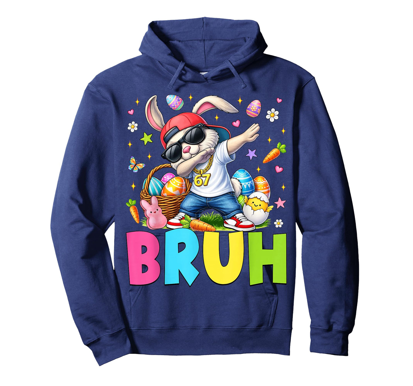 Six Seven 6 7 Bruh Dabbing Bunny Rabbit Easter Day Boys Kids T-Shirt