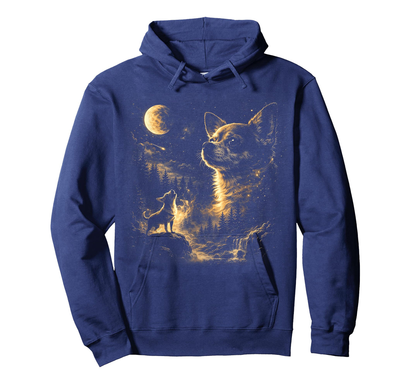 Chihuahua Howling to The Moon Vintage 90s Retro Animal T-Shirt