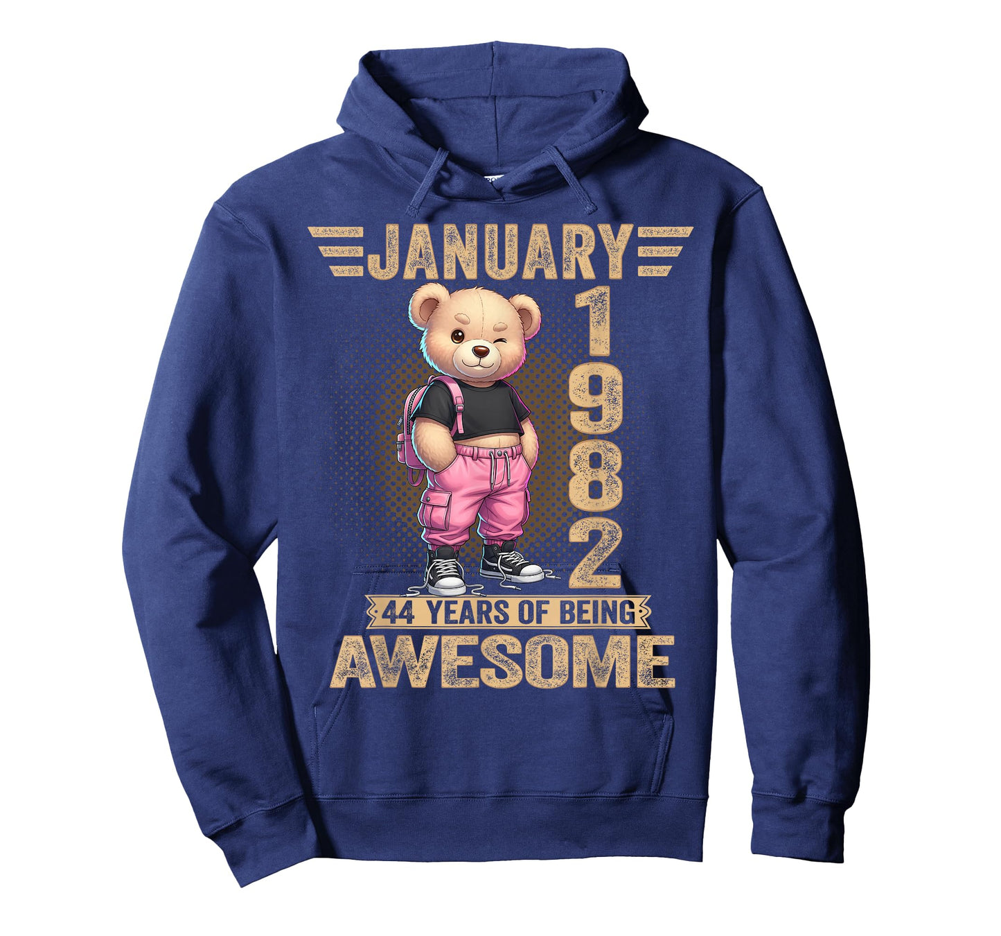 January 1982 44th Birthday 44 Year Teddy Bear Being Awesome T-Shirt
