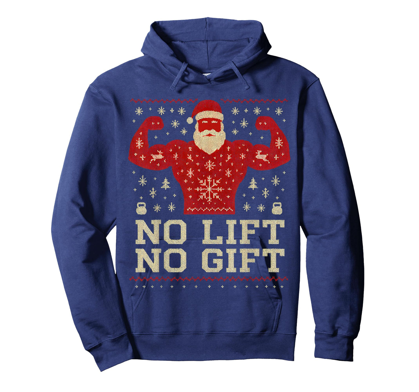 No Lift No Gift Santa Flexing Ugly Christmas Sweater T-Shirt