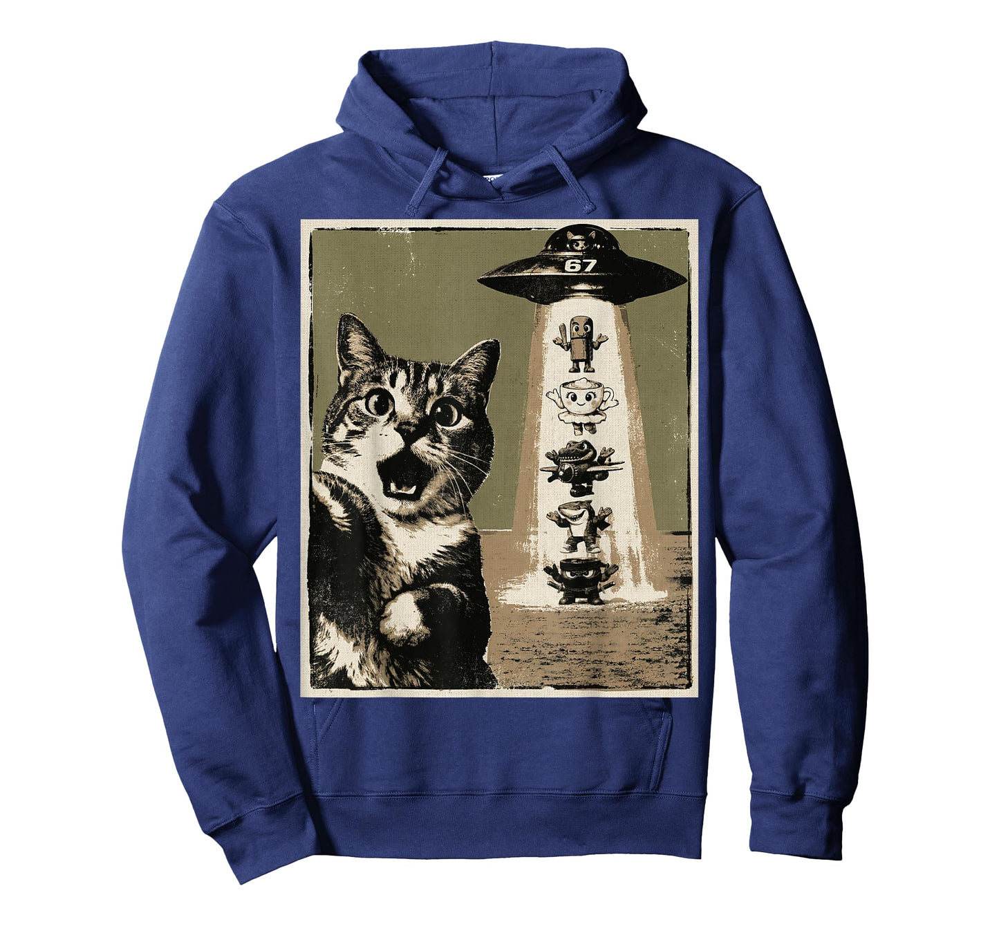 67 Six Seven 6 7 Italian Brainrot Cat Meme Selfie Alien UFO T-Shirt