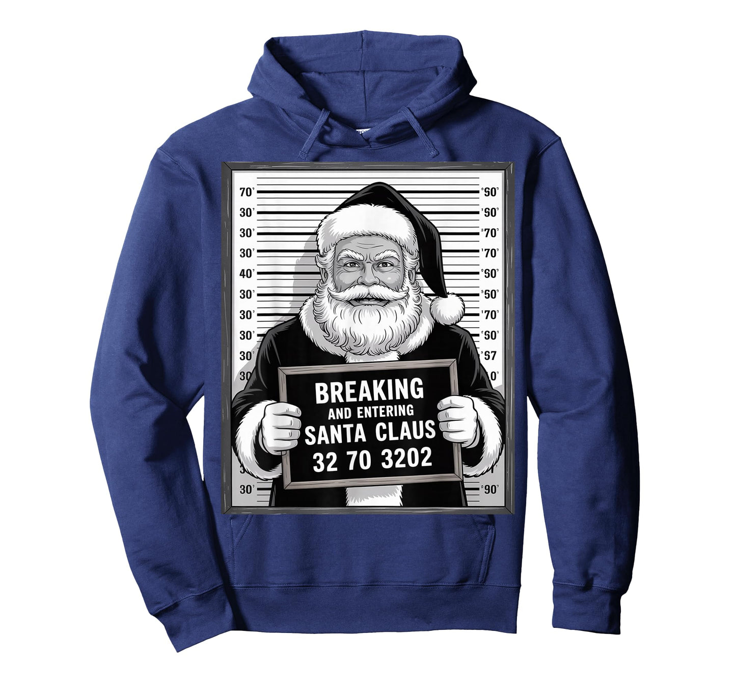 Santa Claus Mugshot Funny Breaking and Entering Xmas T-Shirt