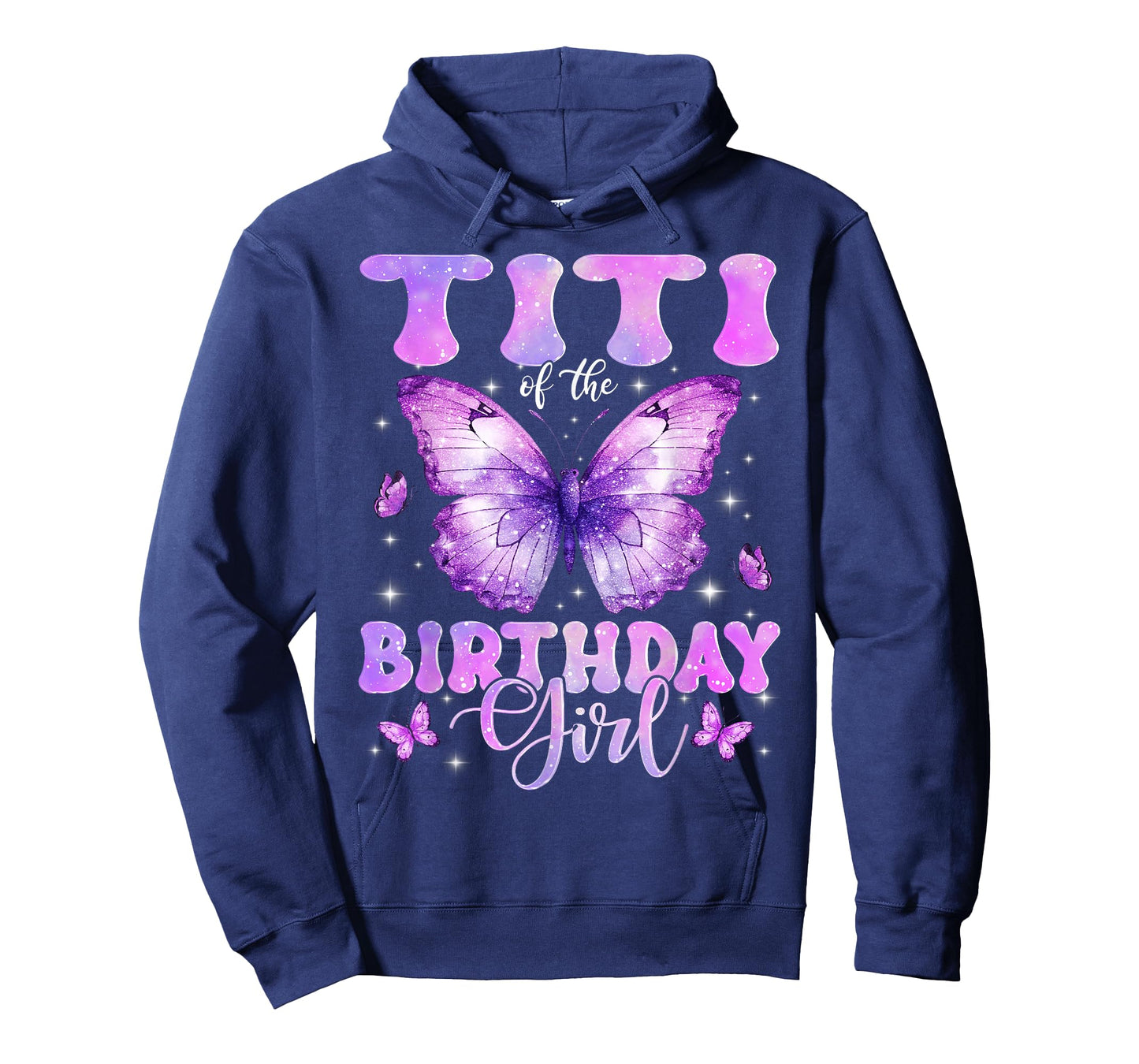Titi of The Birthday Girl Butterfly Funny Family T-Shirt