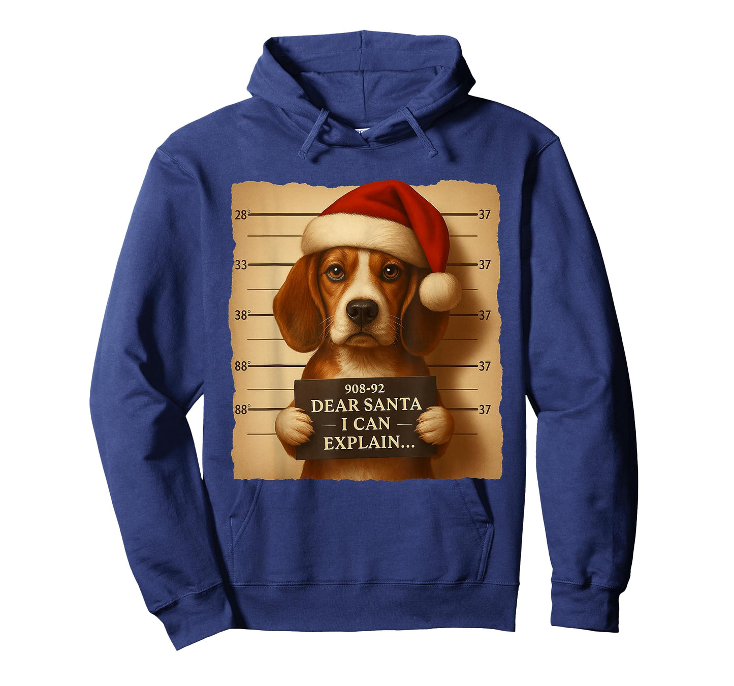 Funny Christmas Dog - Cute Beagle Santa Hat Tee T-Shirt