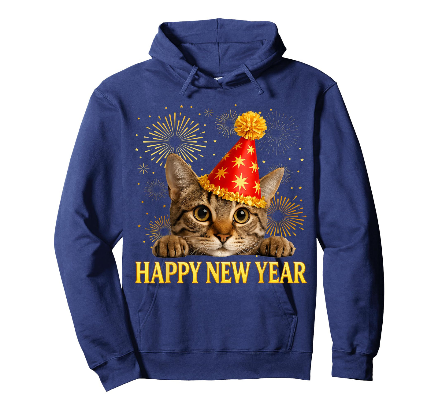 Happy New Year Cat Party Hat New Years Eve Party 2026 Kids T-Shirt