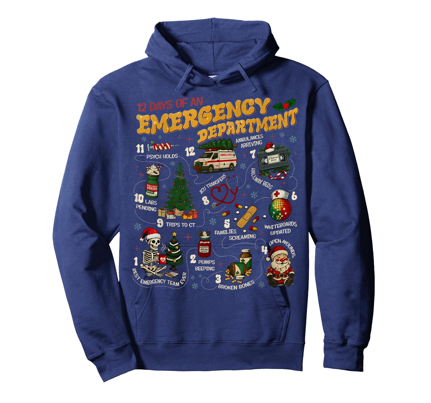 12 Days of an Emergency Department ER ED Nurse Christmas T-Shirt