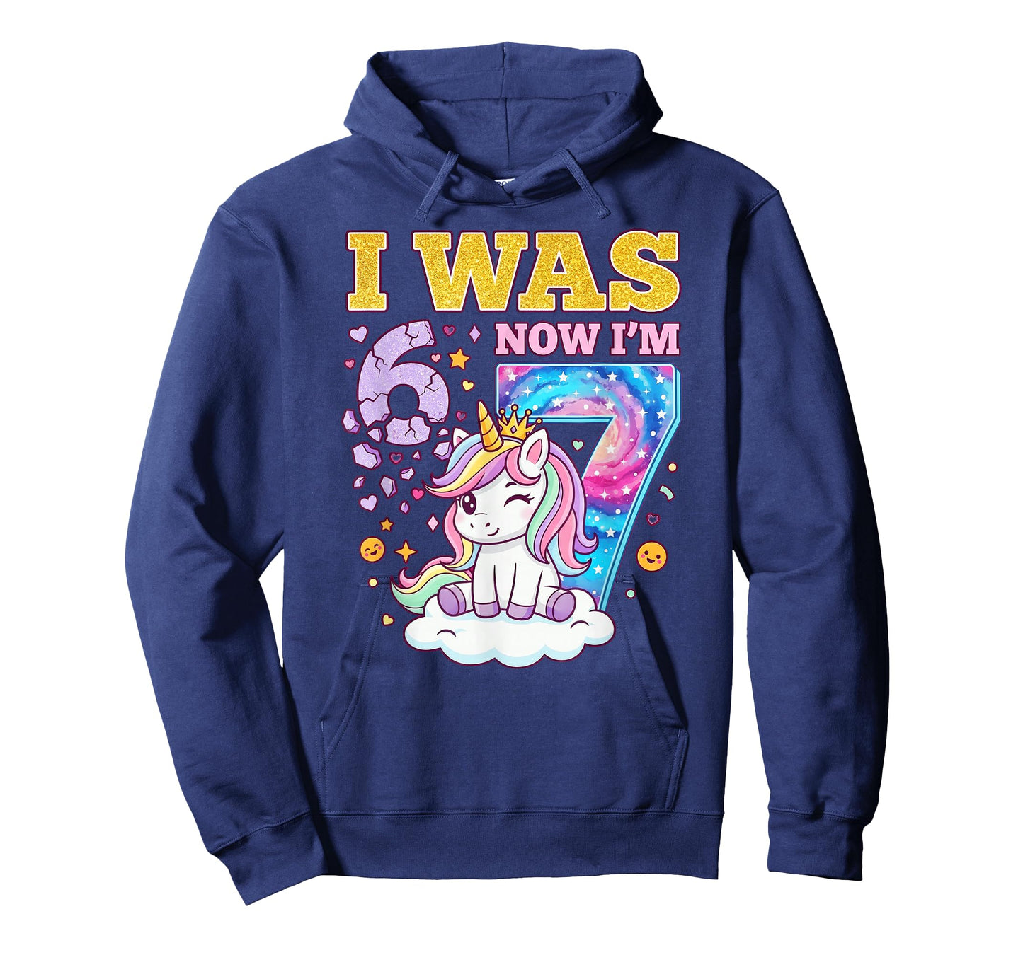 I was 6 Now I'm 7 Unicorn Girl 6 7 Birthday T-Shirt