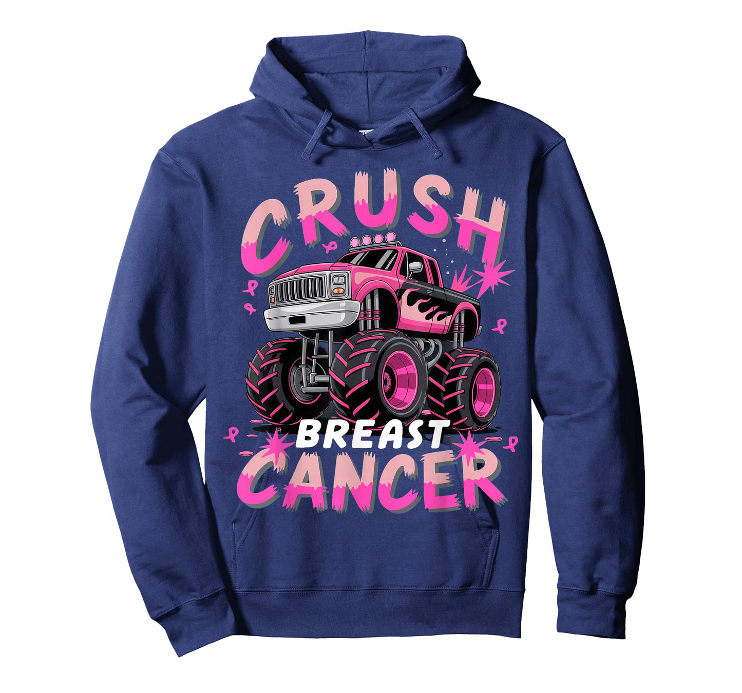 Crush Breast Cancer Monster Truck Girls Boys Pink Awareness T-Shirt