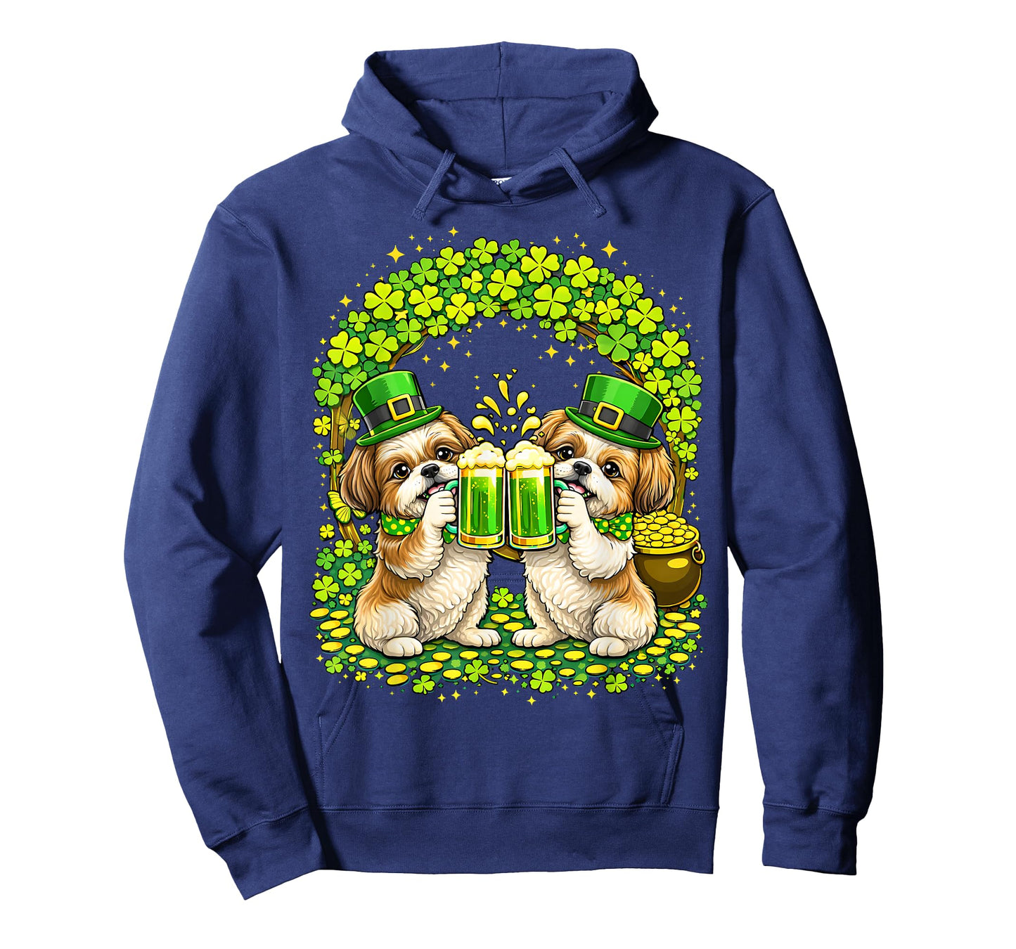 St Patrick’s Day Irish Shih Tzu Beer Shamrock Dog Lover Men T-Shirt