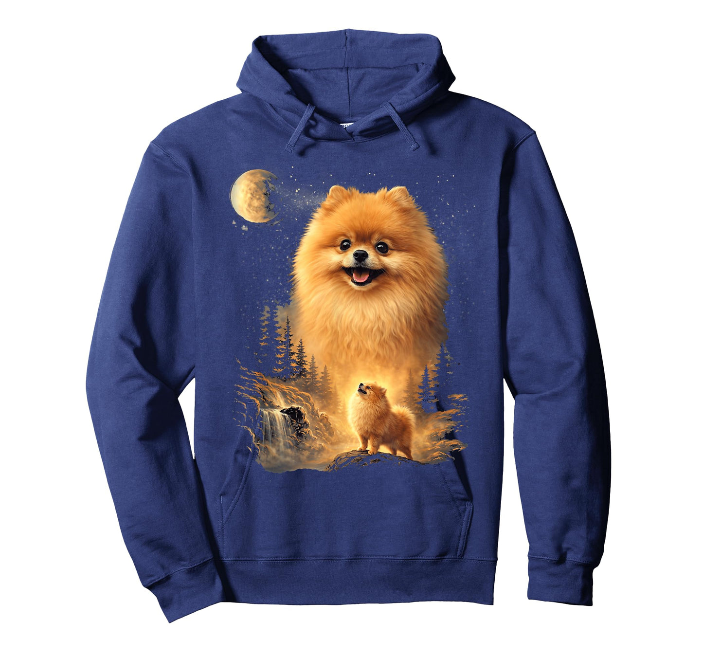 Pomeranian Howling to The Moon Vintage Dog Art T-Shirt