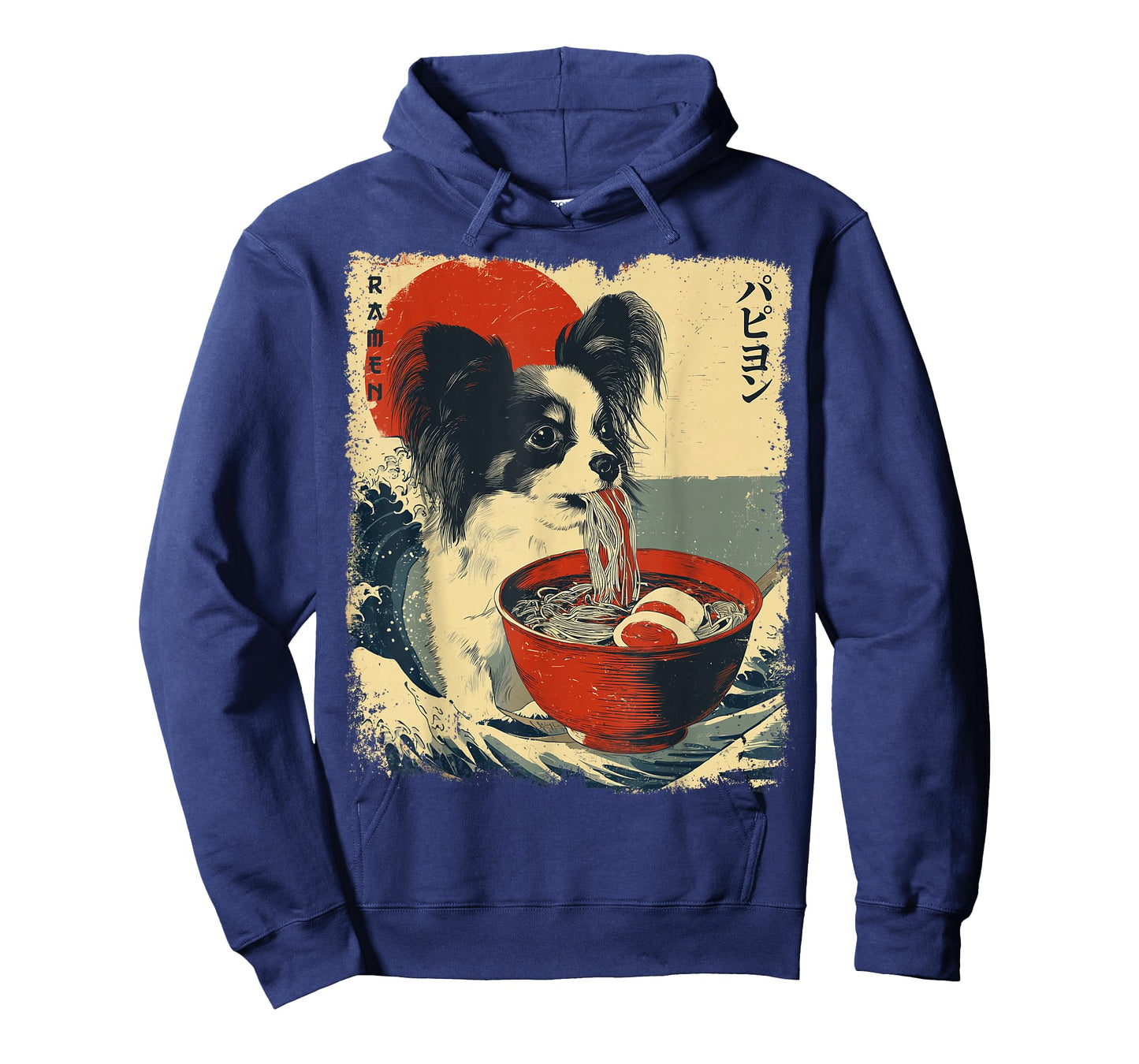 Papillon Papillon Dog Vintage Ramen Japanese Noodles T-Shirt