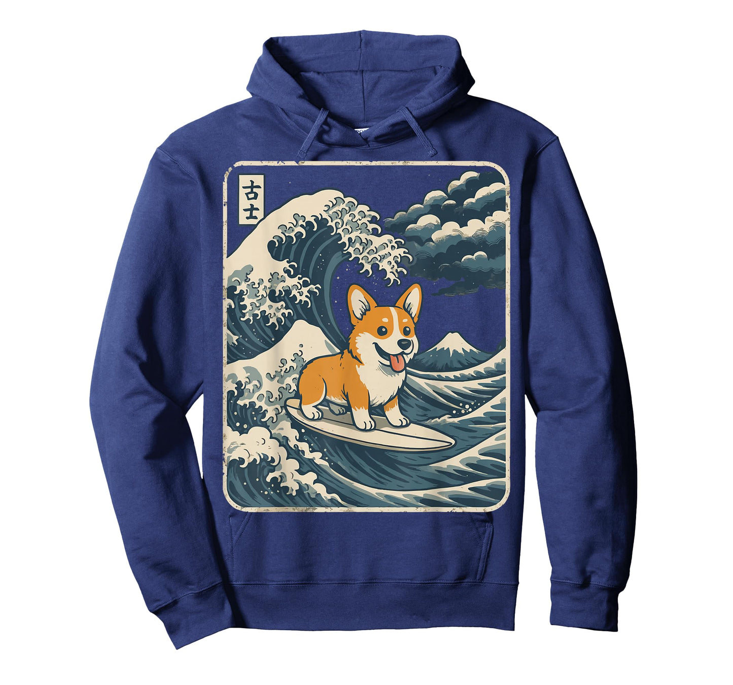 Japanese Corgi Surfing Great Wave Japan T-Shirt
