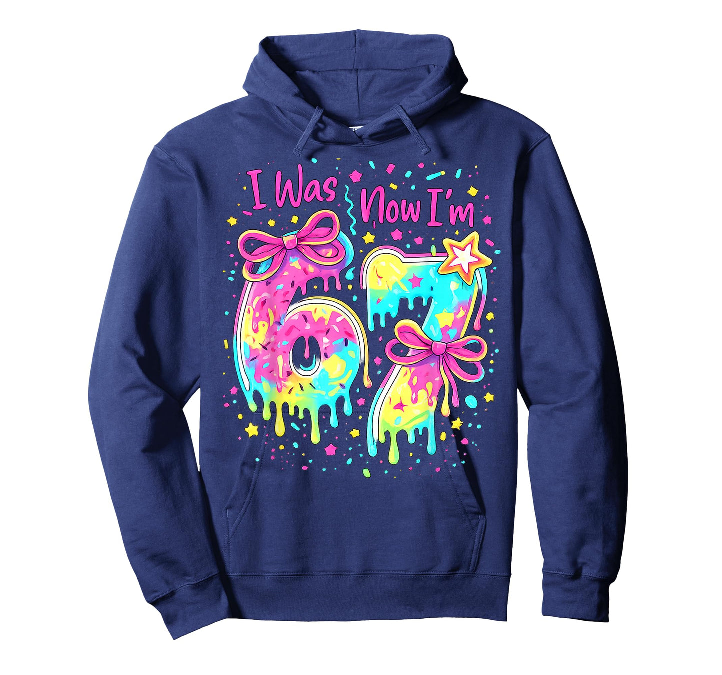 7th Birthday Girl I was 6 Now I'm 7 Year Old Girl Birthday T-Shirt