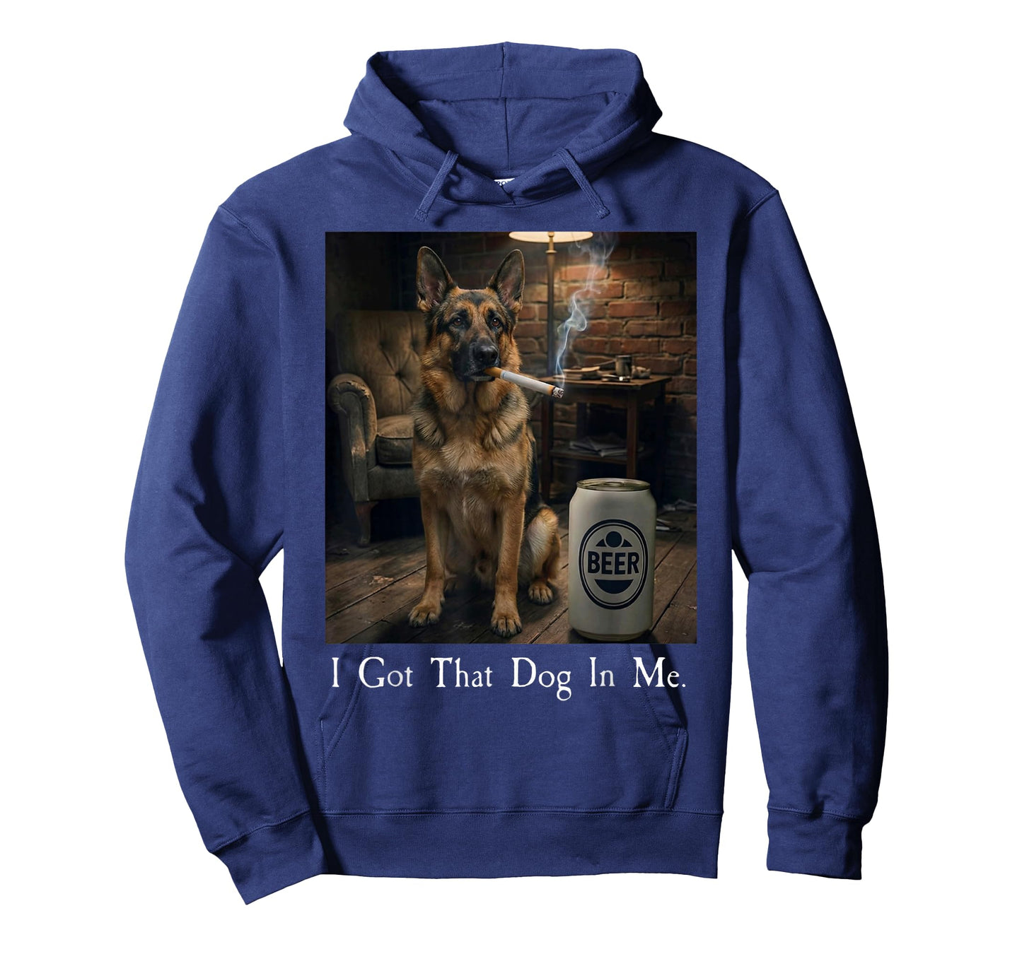 I Got That Dog in Me Funny German Shepherd Smoking Beer Meme T-Shirt